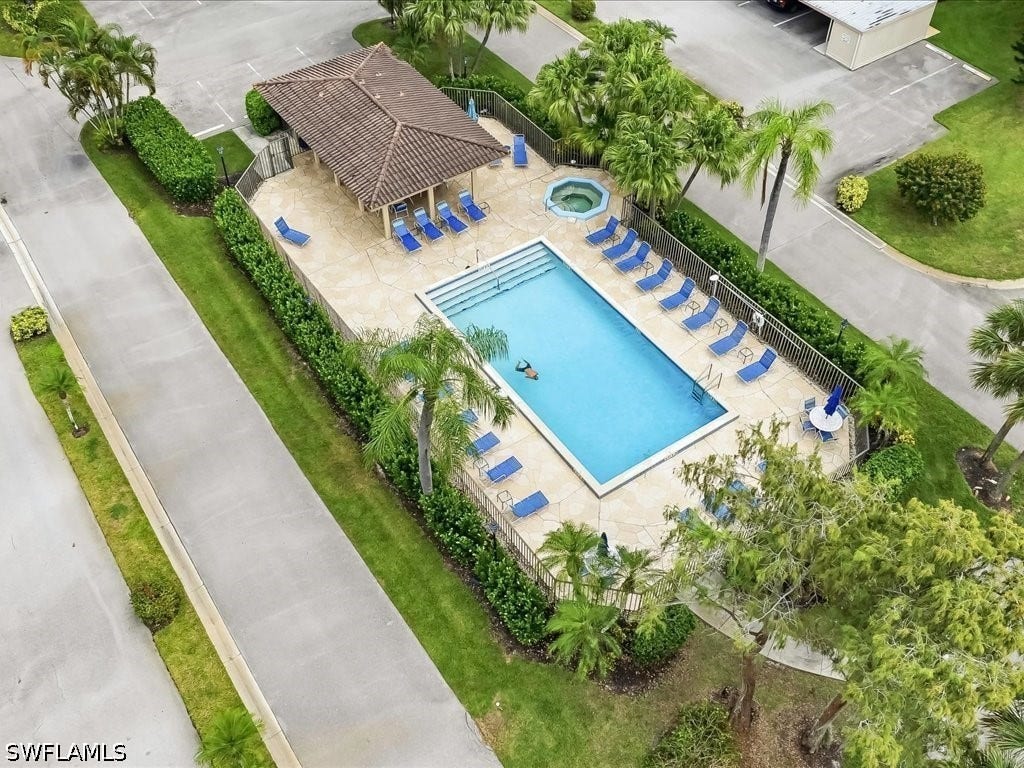 Pool and spa for exclusive use of Fox Glen residents and their guests.  It is across the parking lot from the unit.