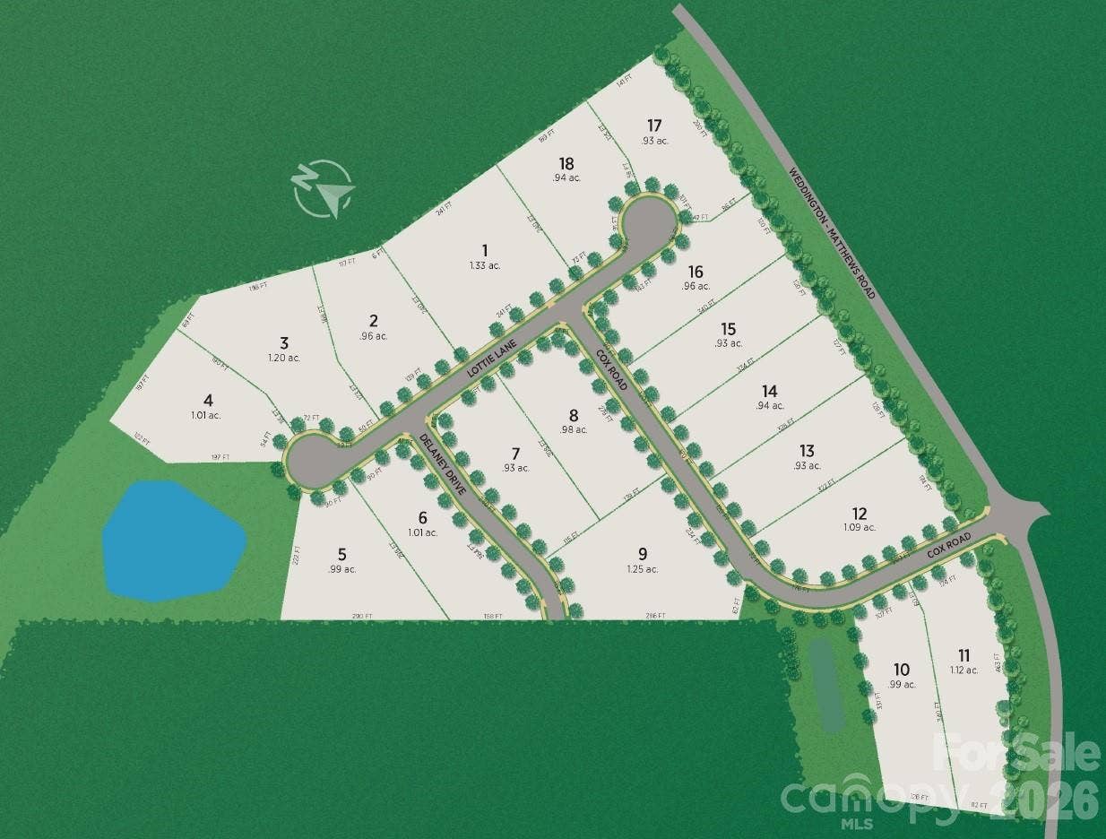 1412 Lottie Lane, #04, Weddington, NC 28104 Luna Estates Featuring 18 homesites