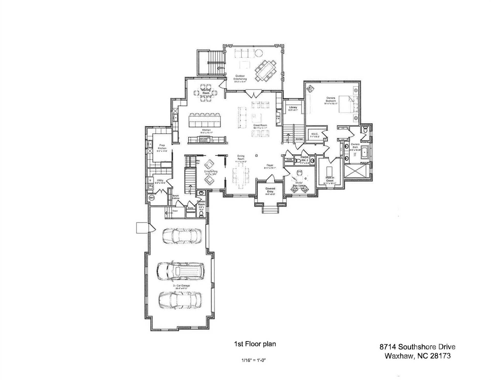8714 Southshore Drive, Waxhaw, NC 28173 main level floor plan