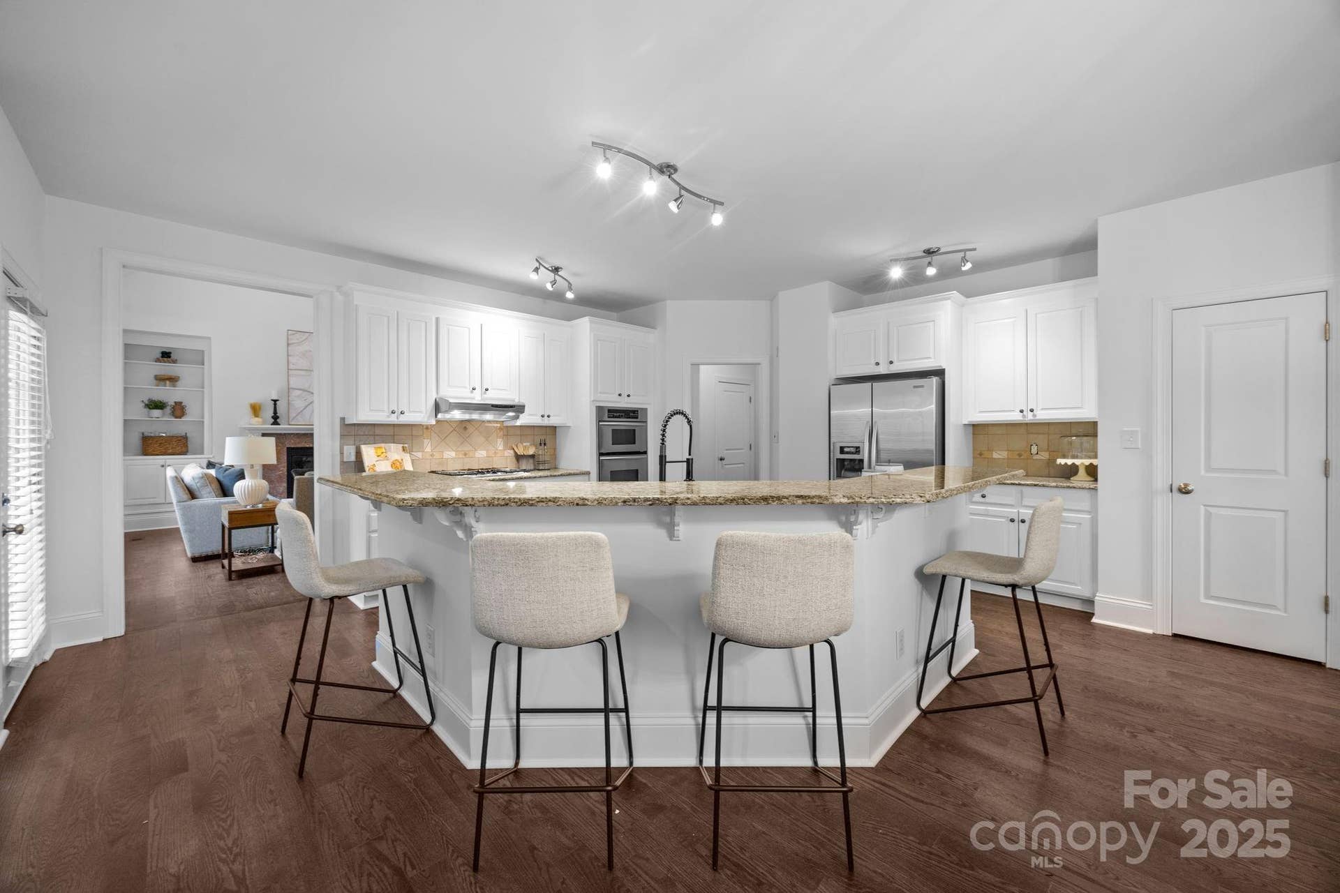 spacious open kitchen with island