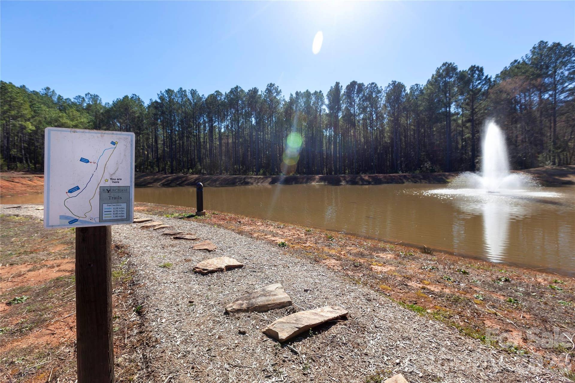 6191 Chimney Bluff Road, Lancaster, SC 29720 Fountain & one of the many trails