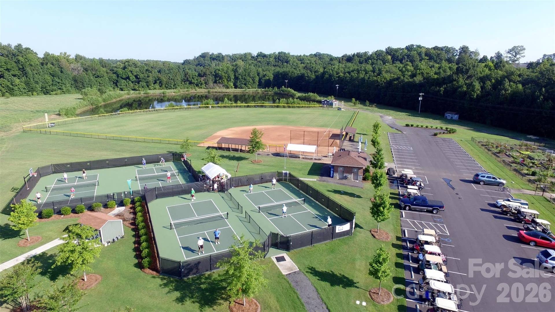57106 Nightingale Way, Indian Land, SC 29707 Water's Edge Park, located near the Catawba River, is home to pickleball, horseshoes, softball, fishing, frisbee golf, and a model airplane airstrip. It is also home to one of two community gardens. A walk on the path around the area can provide a glimpse of some of the wonderful wildlife that inhabit the area.