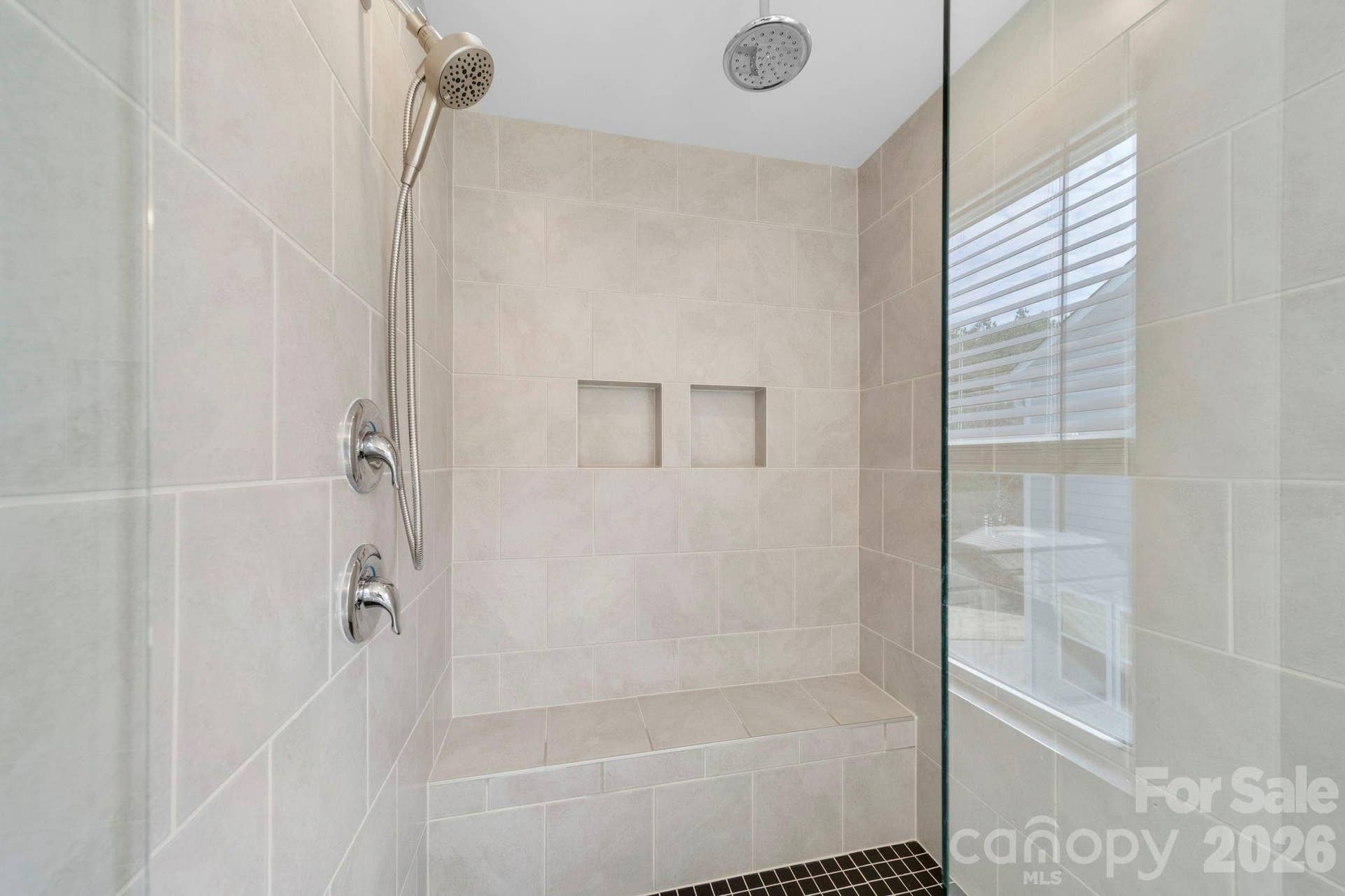 Primary Bath with Rain Head and Shower Faucets