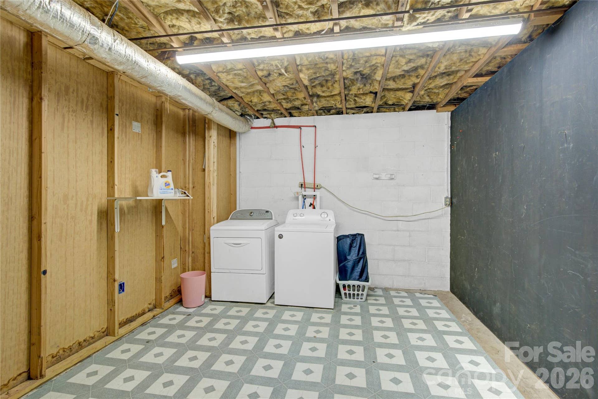 Basement, laundry area.