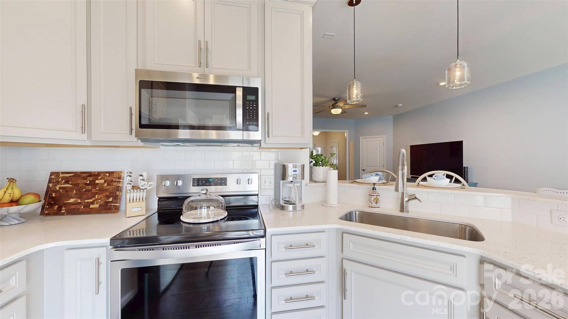Closer view of kitchen