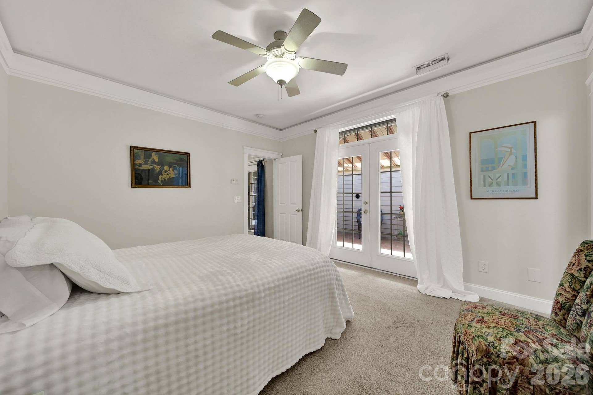 4214 Settler Heights Drive, Fort Mill, SC 29708 Primary Bedroom with French Doors leading to Patio
