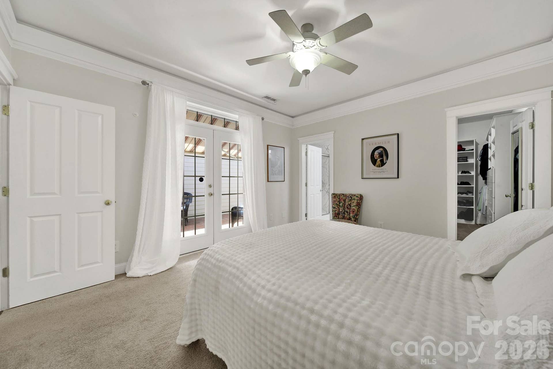 4214 Settler Heights Drive, Fort Mill, SC 29708 Primary Bedroom with French Doors Leading to Private Patio
