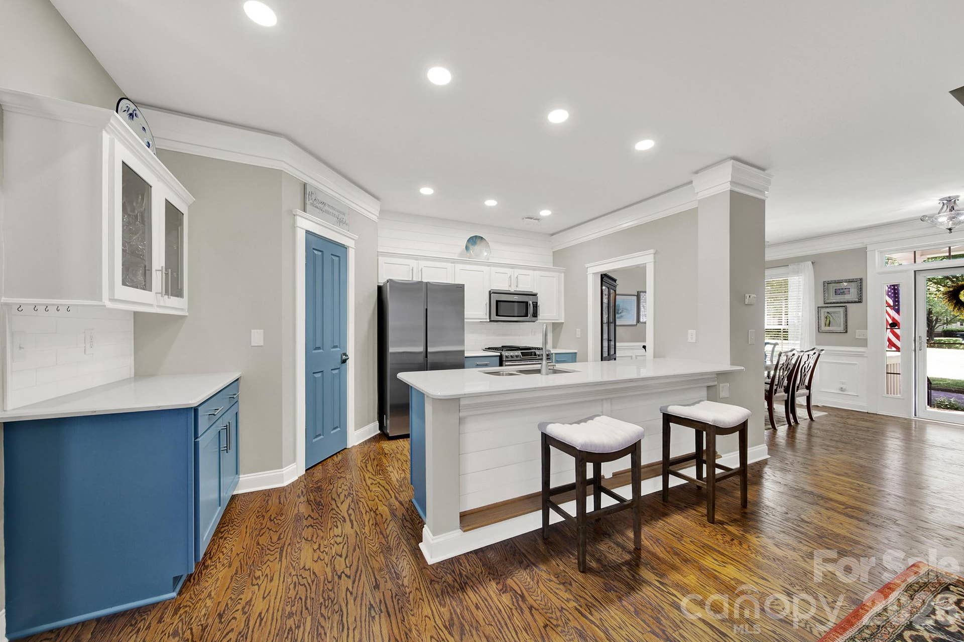 4214 Settler Heights Drive, Fort Mill, SC 29708 Kitchen with Quartz Countertops and Subway Backsplash, Shiplap Accent
