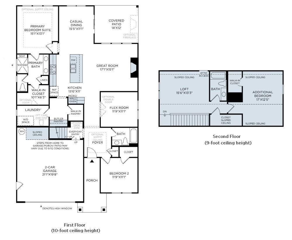 3671 Blue Pine Drive, #177, Indian Land, SC 29707 Spacious and thoughtfully designed home layout. 10-ft ceilings on main floor. Features Loft, bedroom, full bath upstairs space.