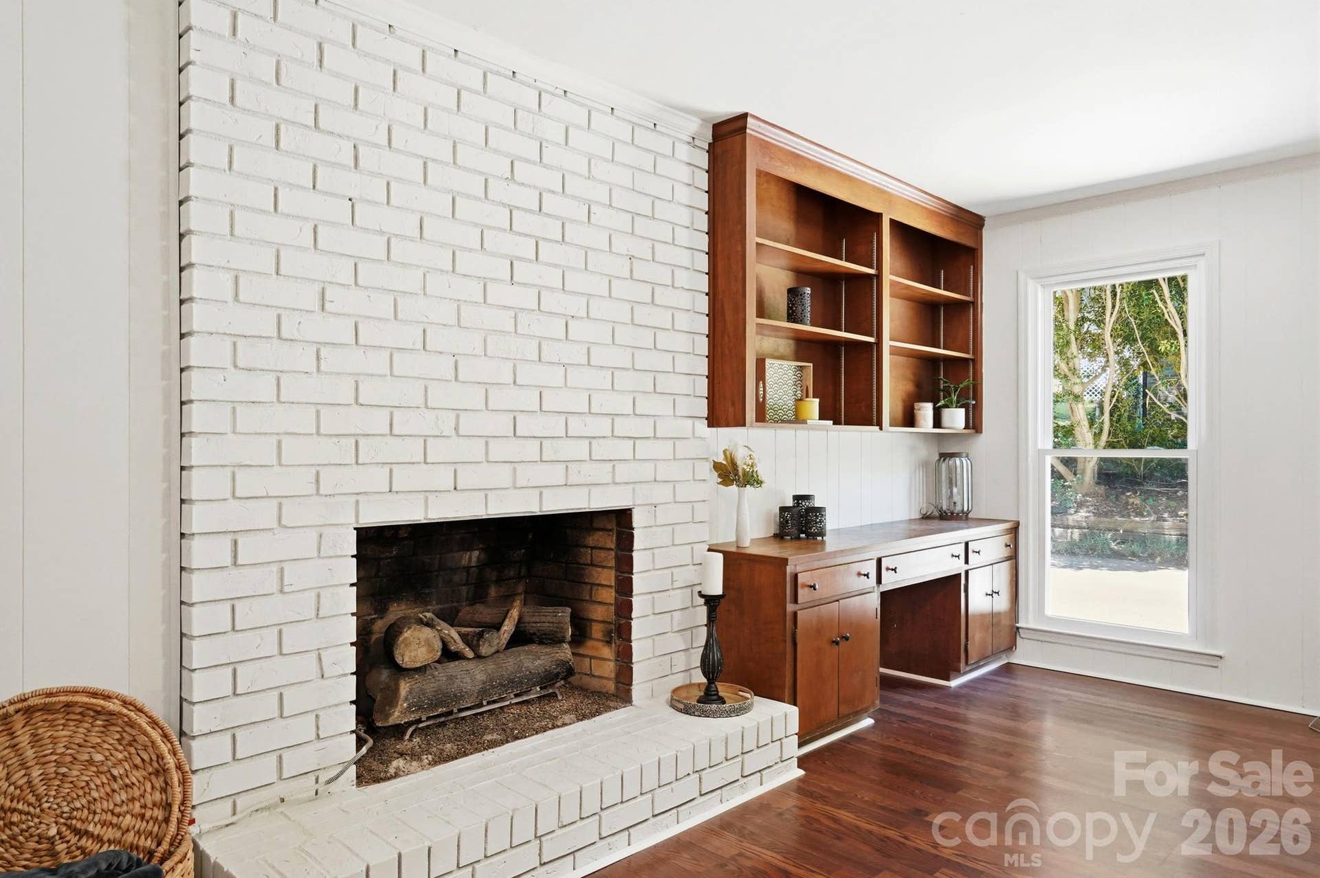Den with Fireplace and Built ins