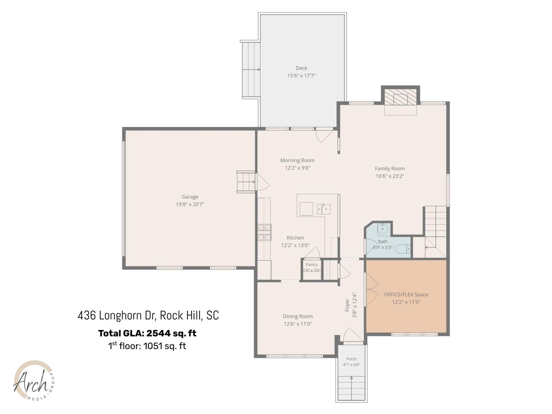 436 Longhorn Drive, Rock Hill, SC 29732 First Floor Measurement