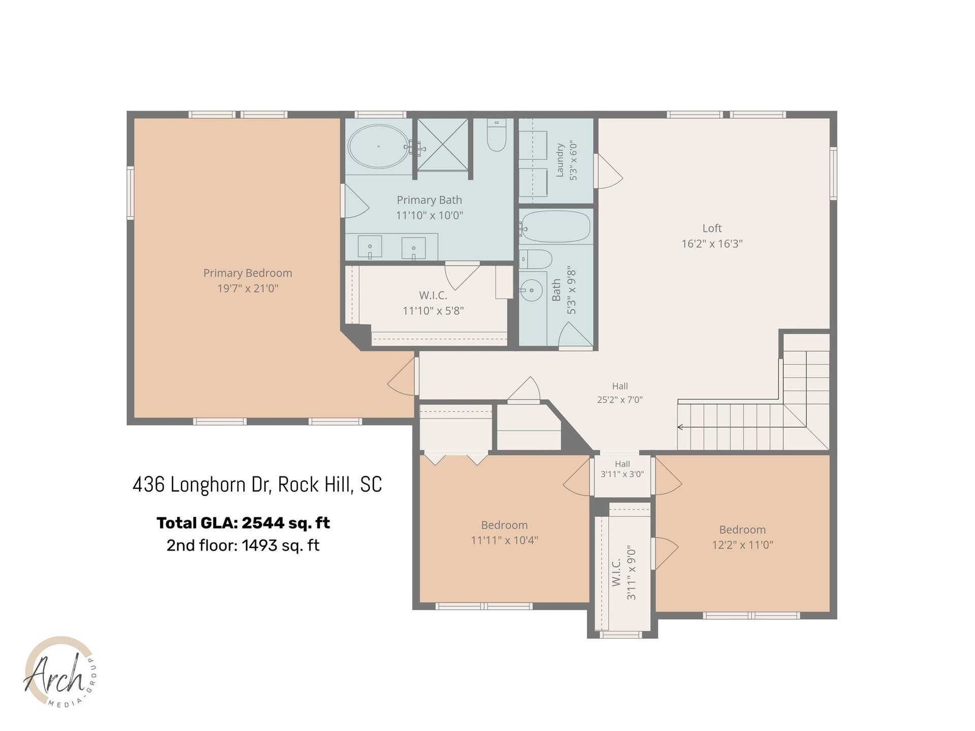 436 Longhorn Drive, Rock Hill, SC 29732 Second Floor Measurements