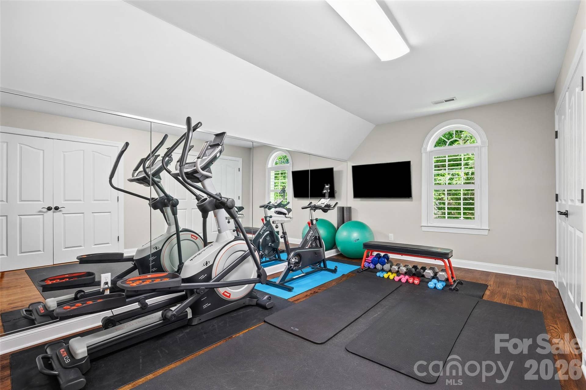 2539 Grimmersborough Lane, Charlotte, NC 28270 Home gym with custom mirrors