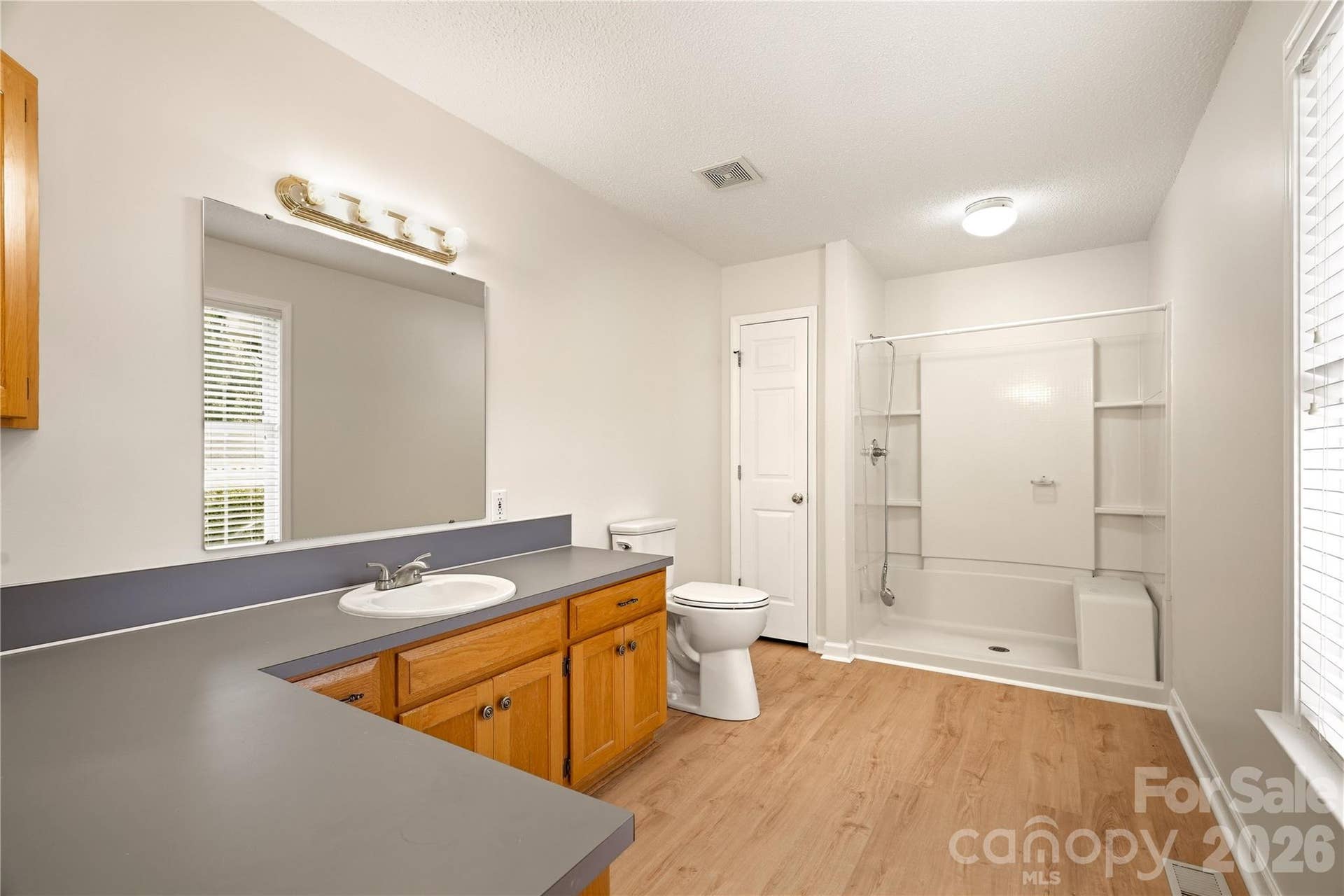 3892 Stoney Creek Drive, Lincolnton, NC 28092 Primary bath featuring a spacious single vanity, walk-in shower, and ample storage.