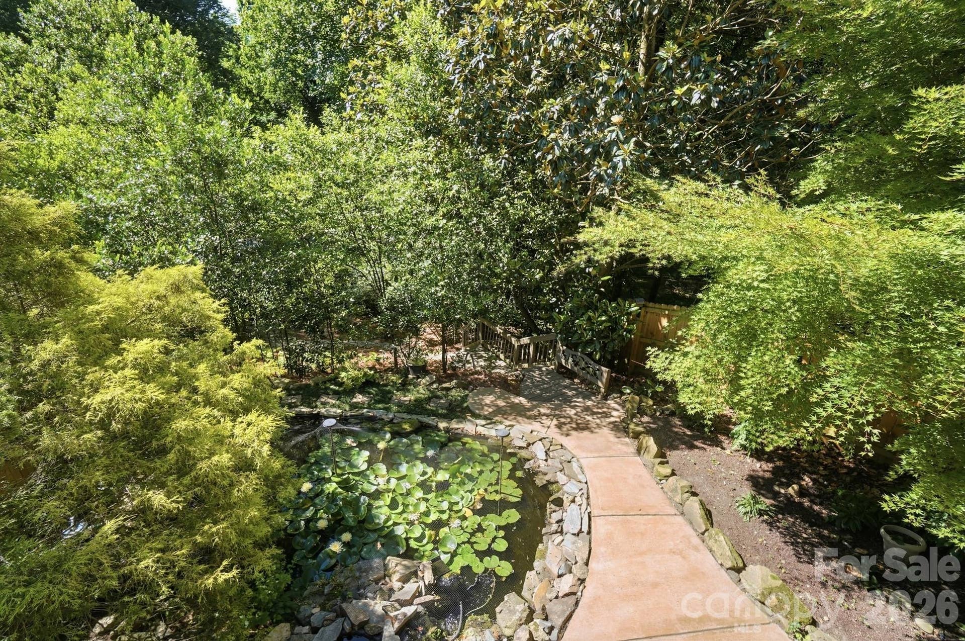 Fish Pond/View from Deck and Path Leading down to Garden