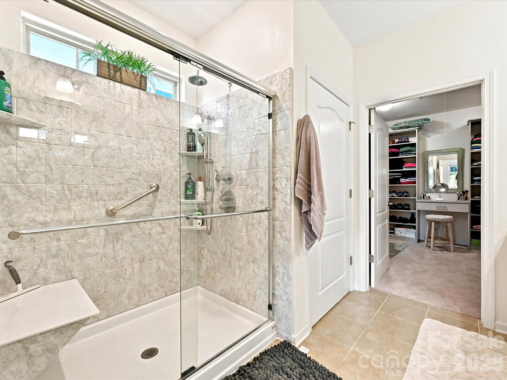 Primary bath with oversized shower