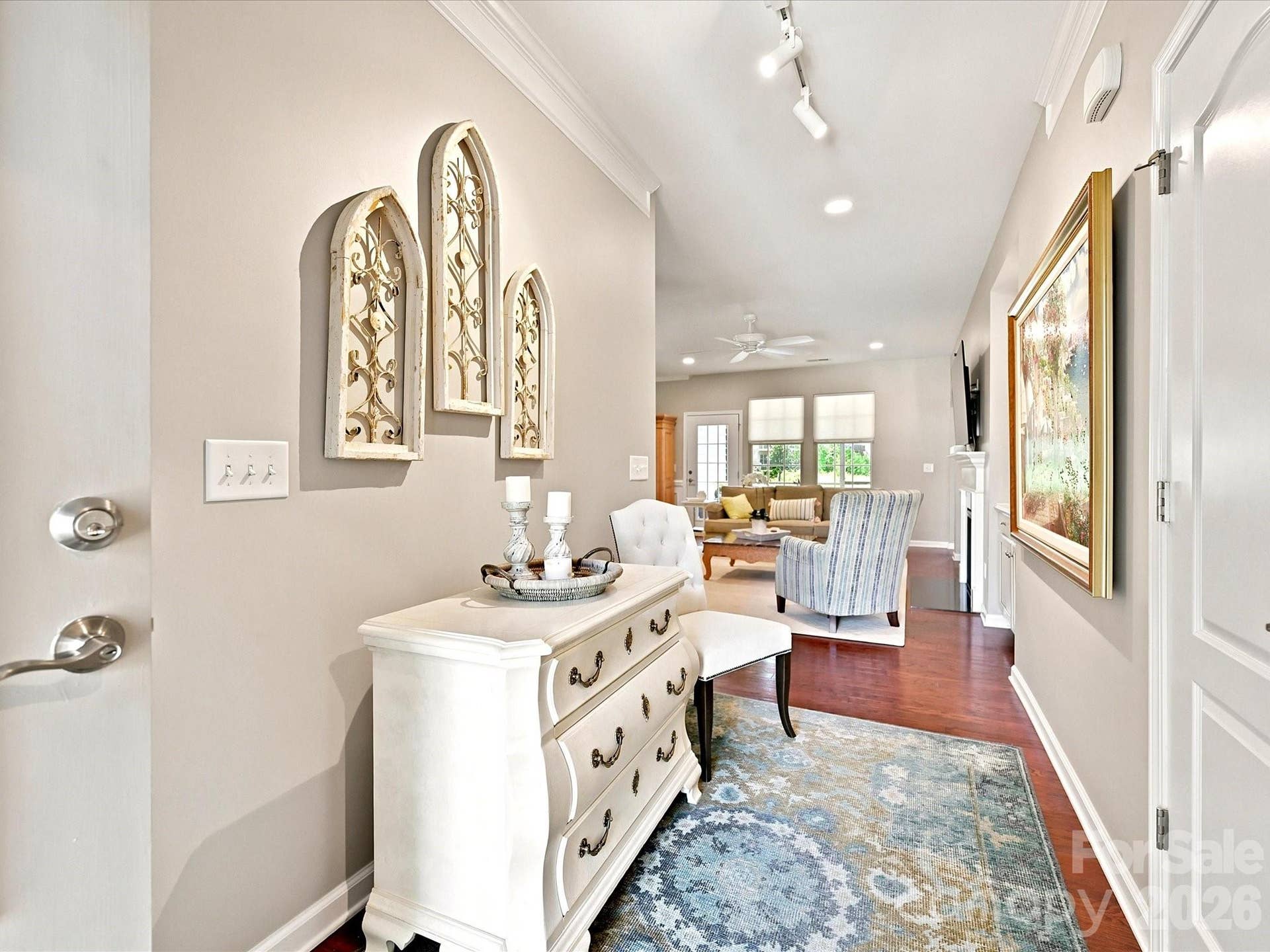 Entryway with hardwood floors