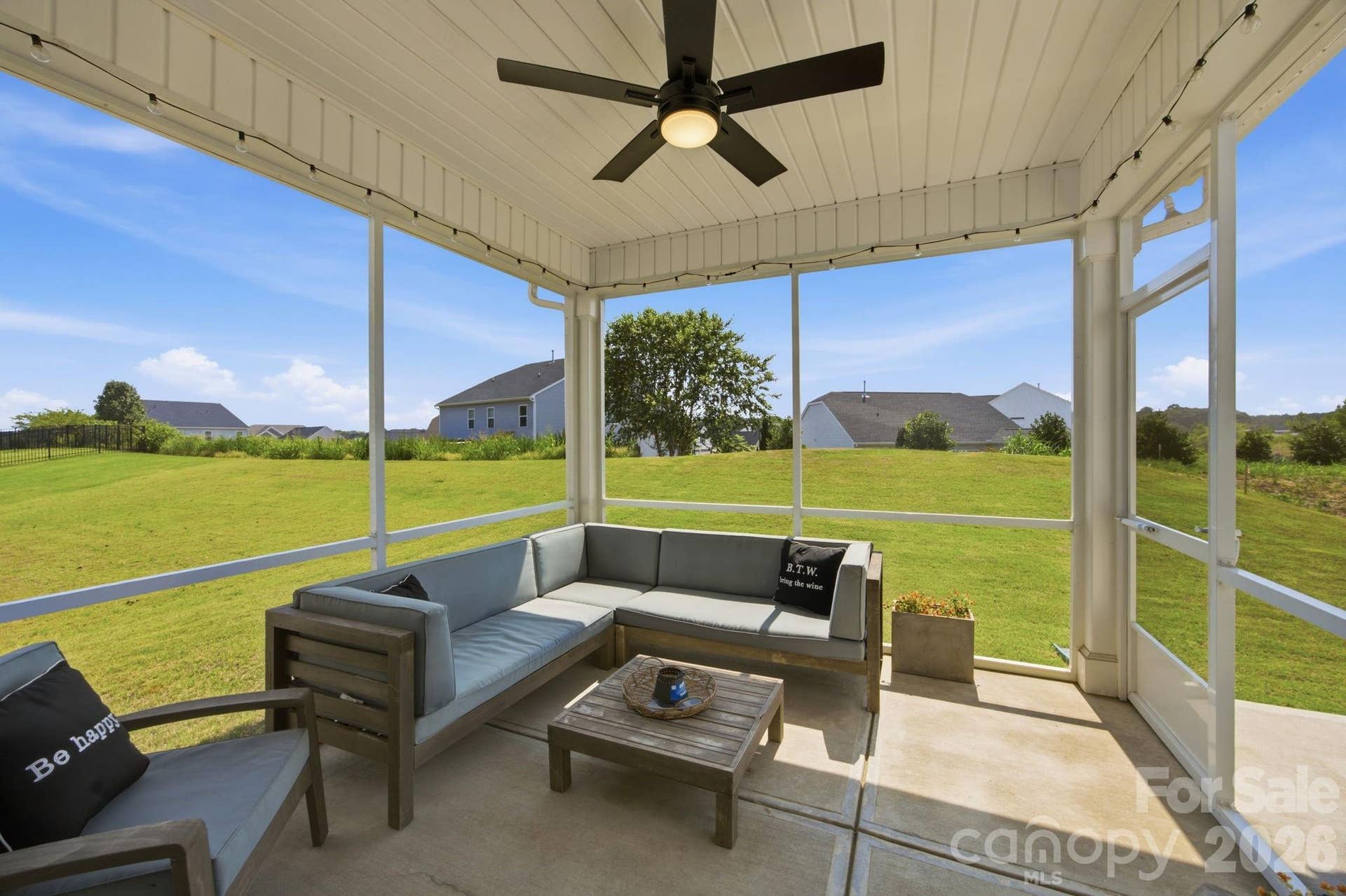 Screened covered patio