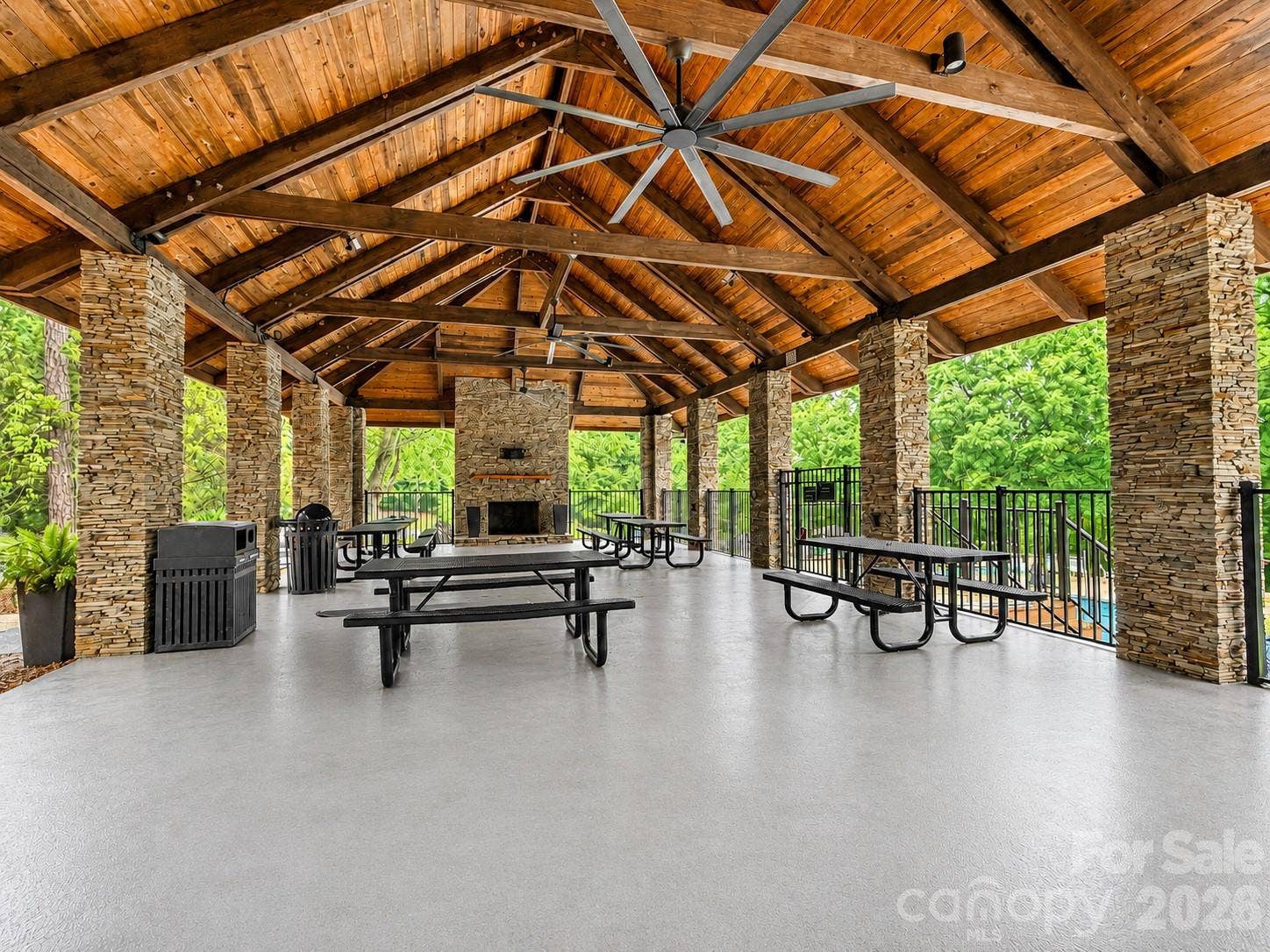 6832 Charter Hills Road, Charlotte, NC 28277 Community Cabana with Fireplace & grilling area