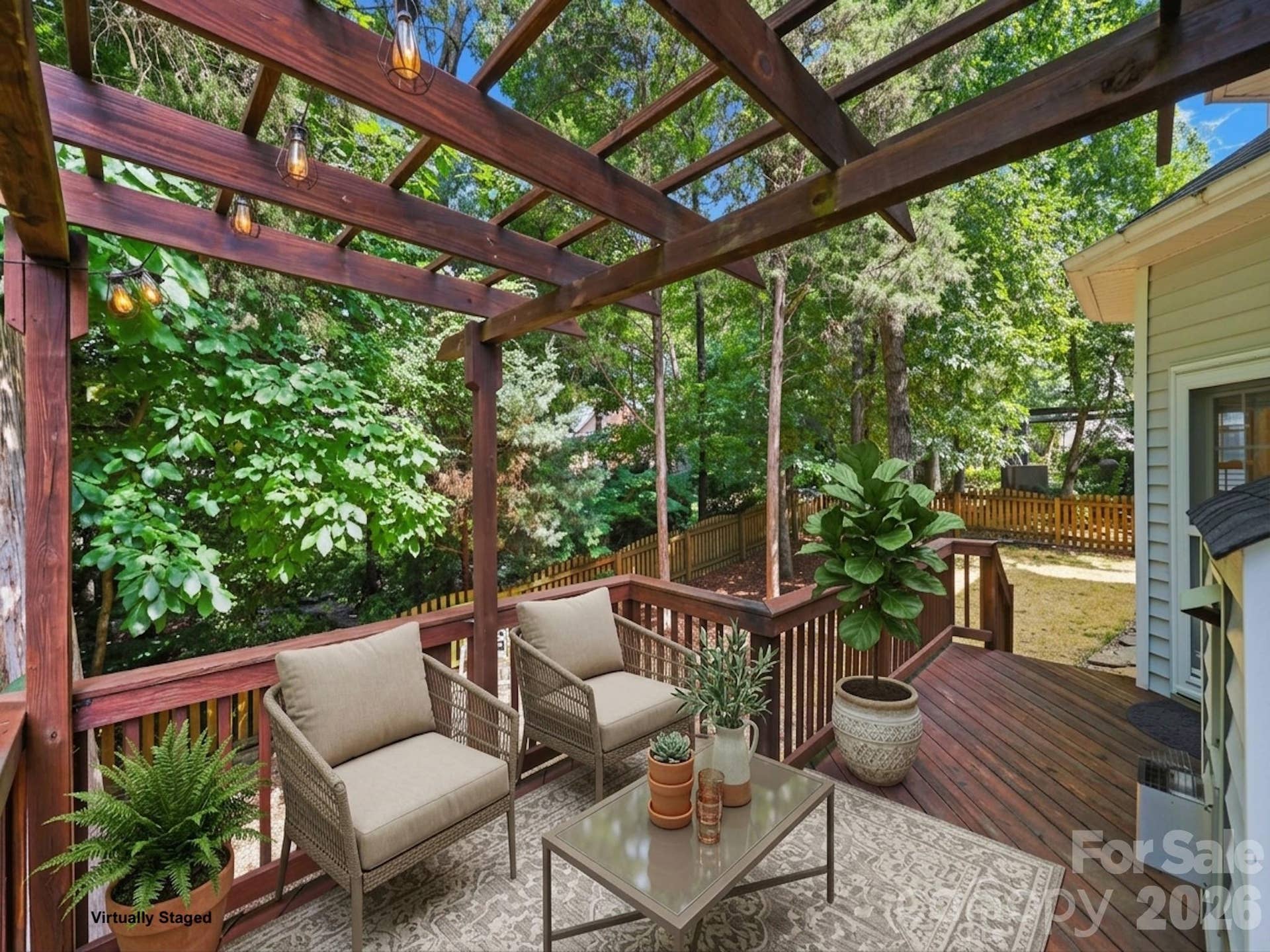 6832 Charter Hills Road, Charlotte, NC 28277 Spacious back deck with a pergola for entertaining!