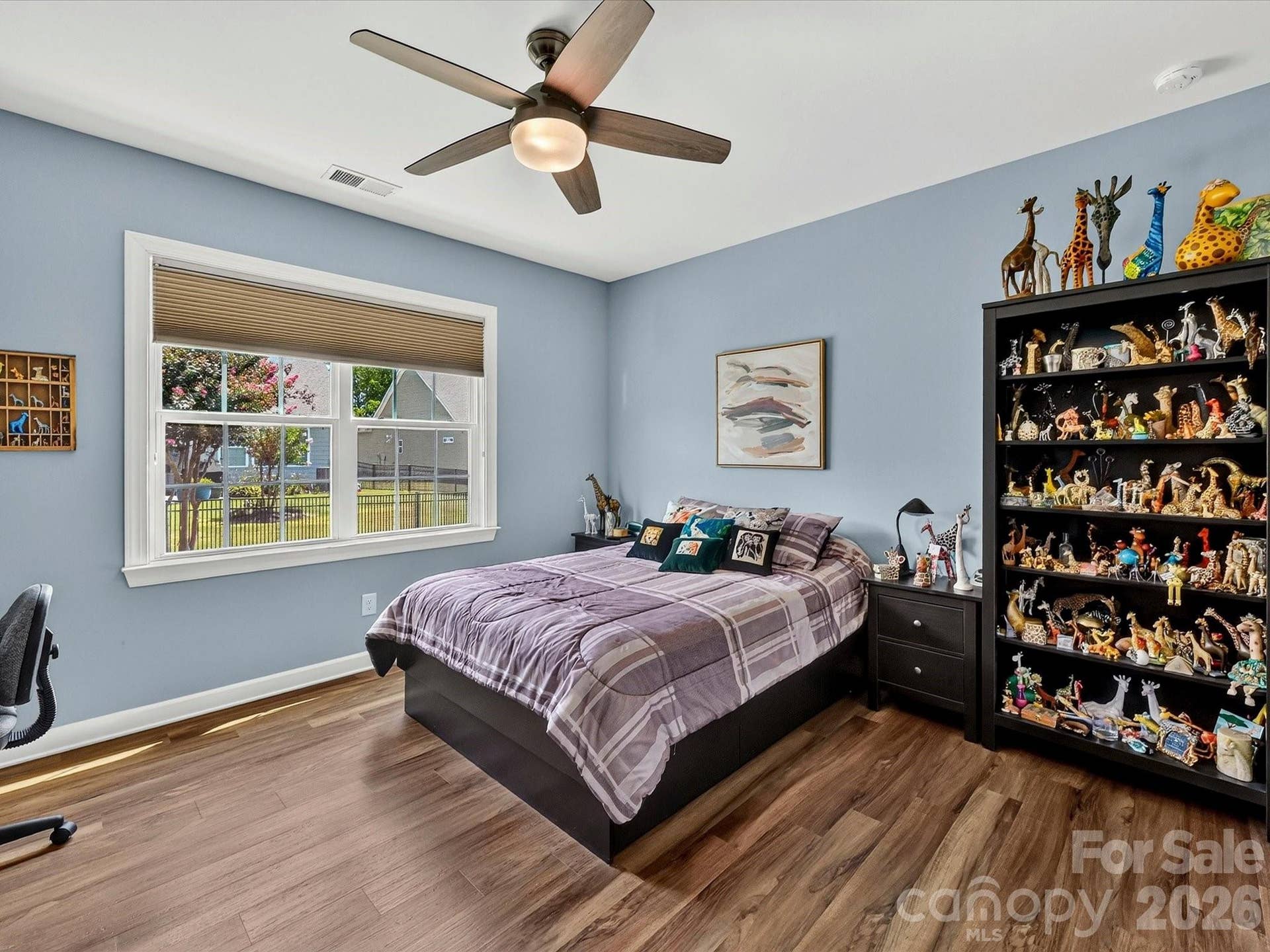 Bedroom 2 with LVP Flooring and Fan