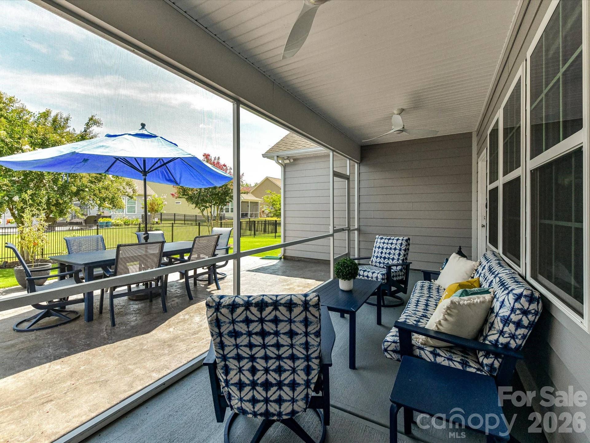 Screened Porch with Two Fans, is accessible from Great Room and Patio