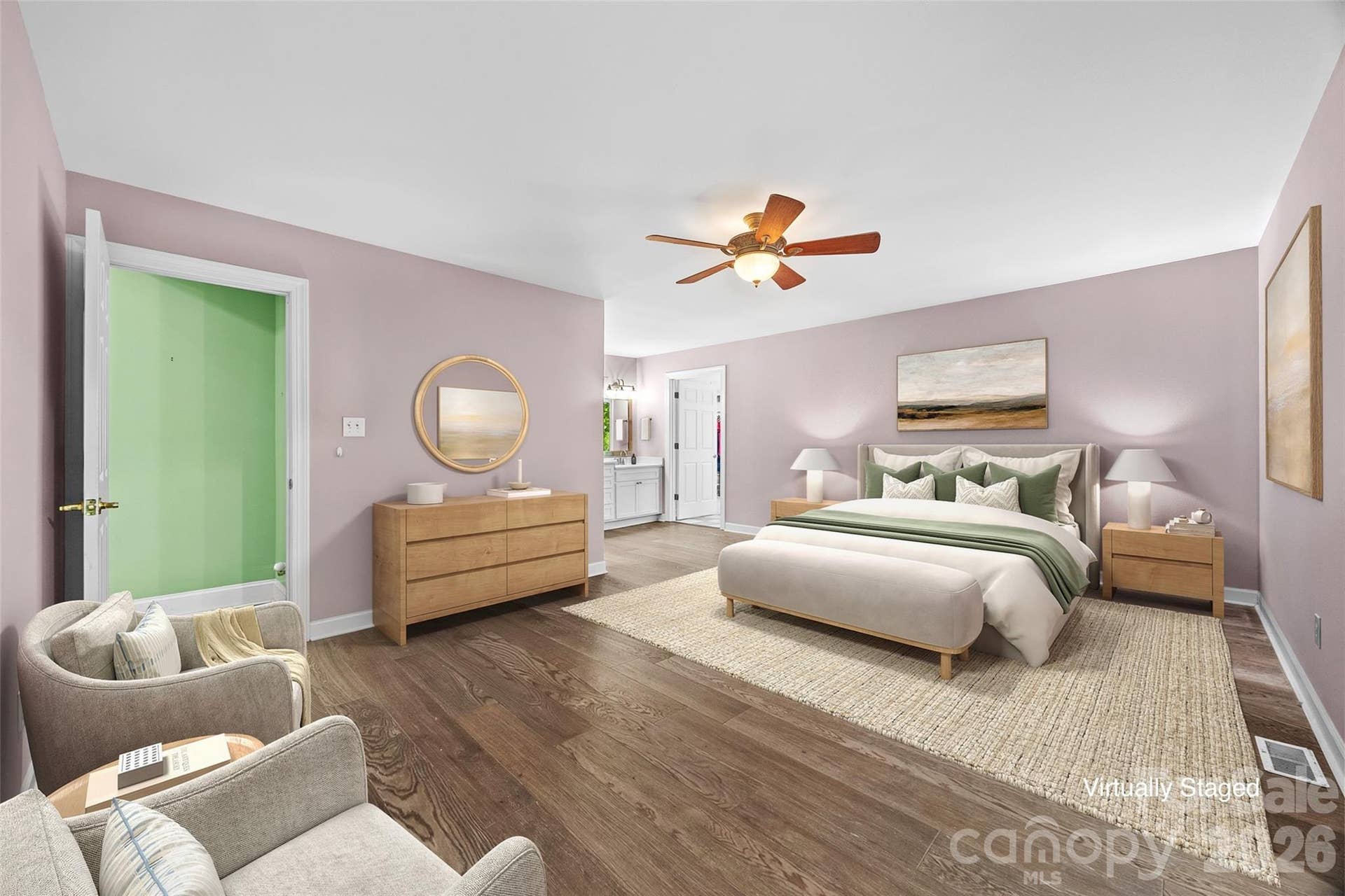 Virtually Staged Primary Bedroom