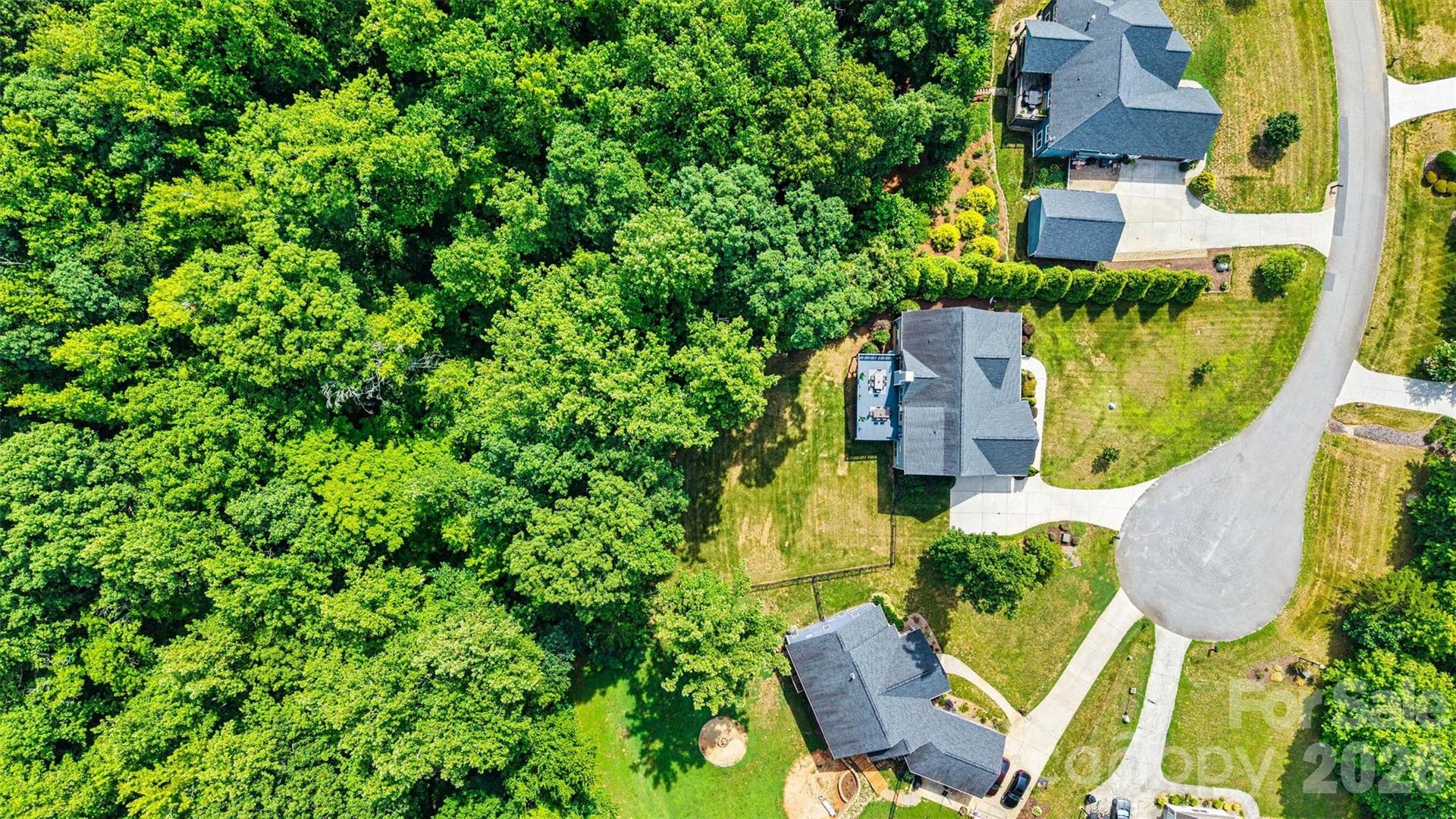 Cul-de-sac, private fenced backyard. Property goes into the treeline providing plenty of privacy