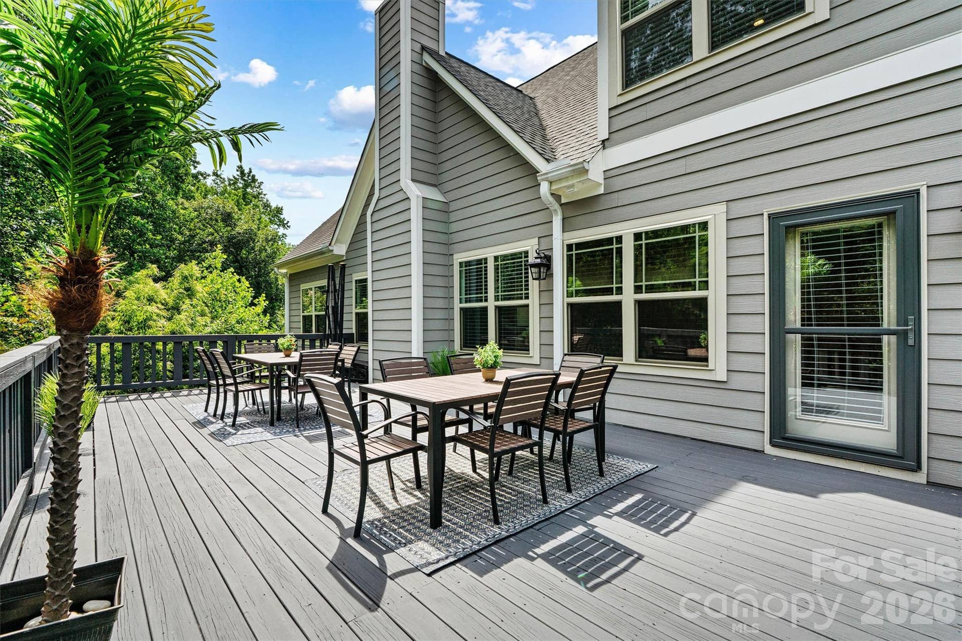 Right off the kitchen, for easy access for those grilling nights!