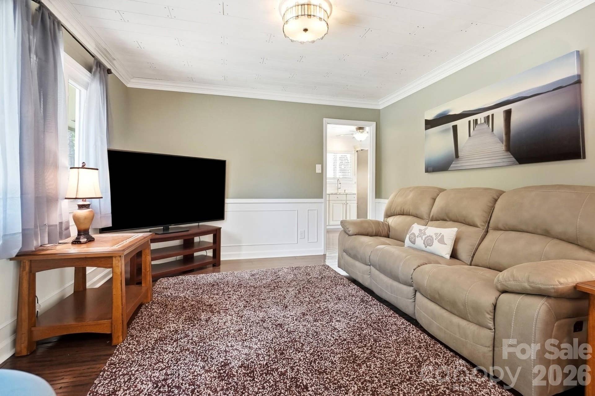 Living room with wainscoting