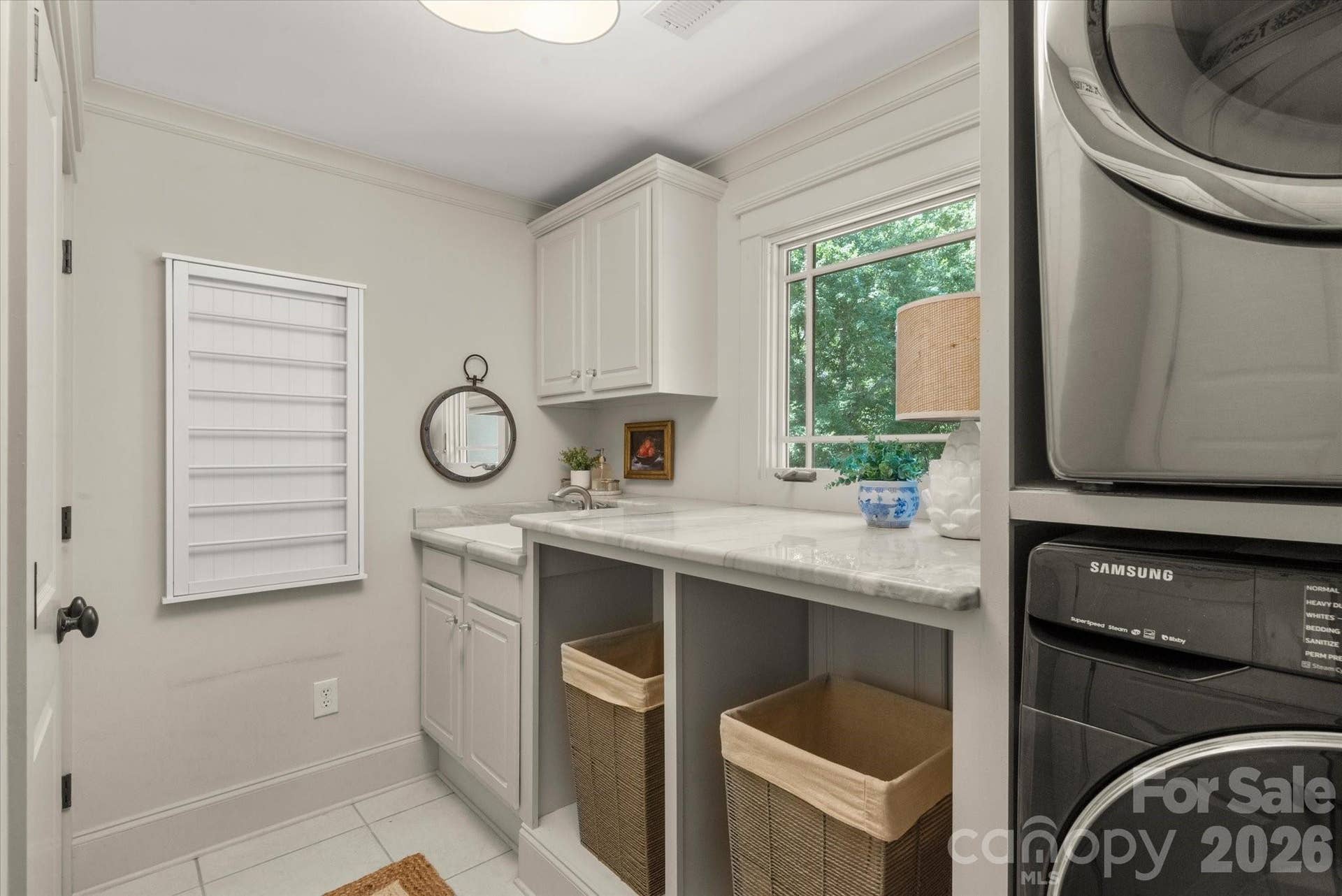 ...equipped with drying rack and functional counter space.