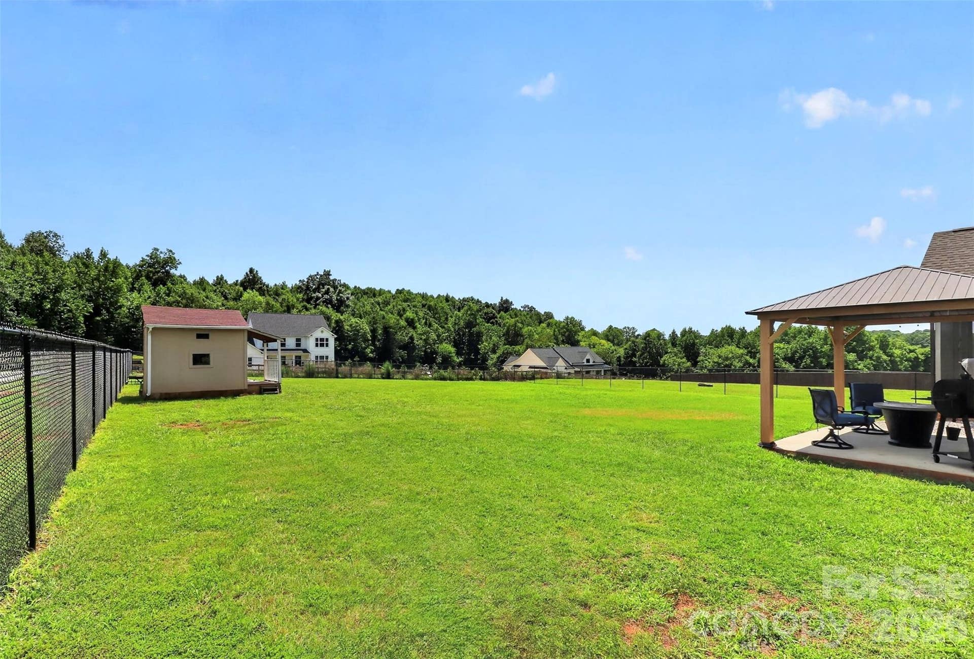 Open flat fenced in yard