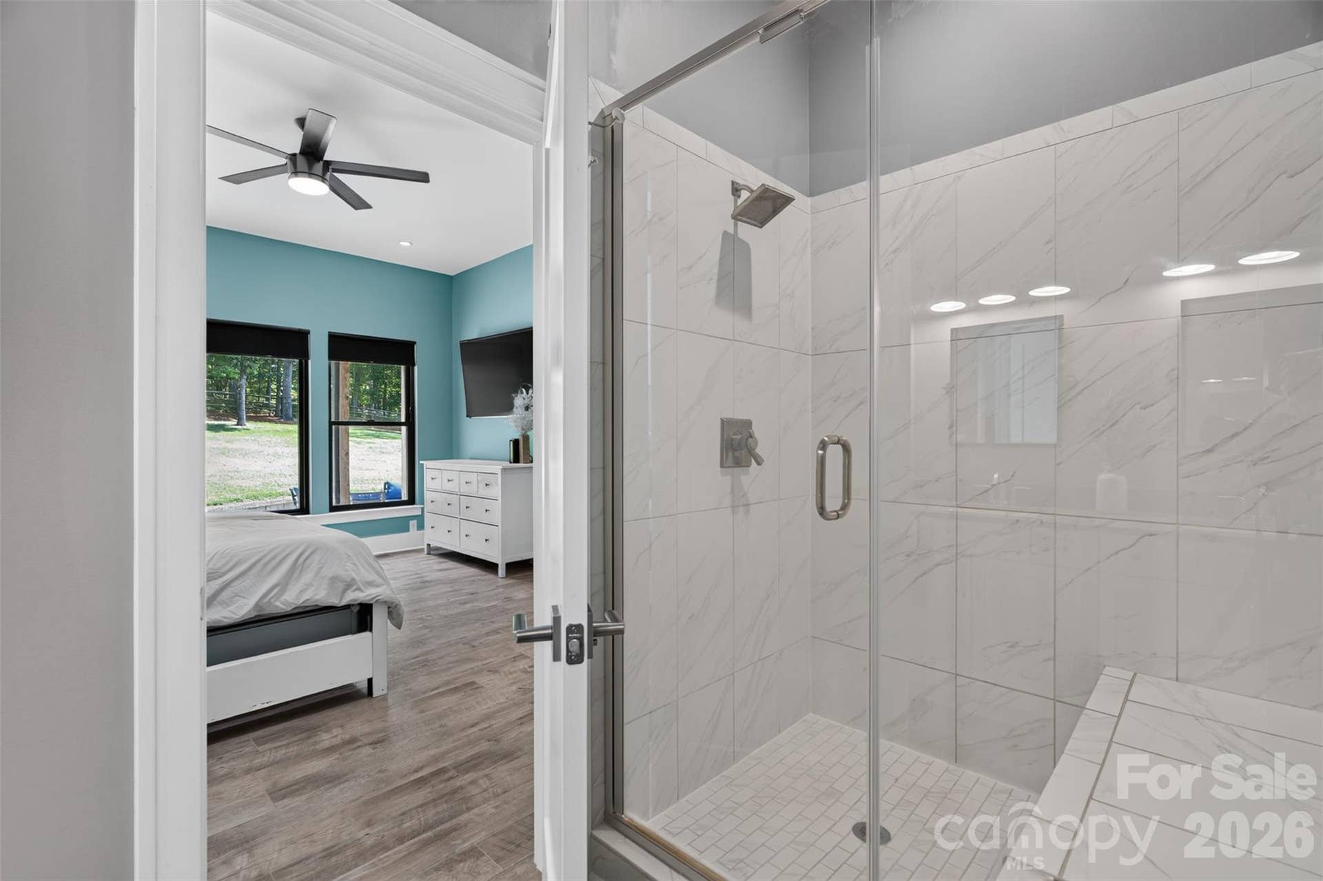 809 Woodland Forest Drive, Waxhaw, NC 28173 Shower with bathing bench