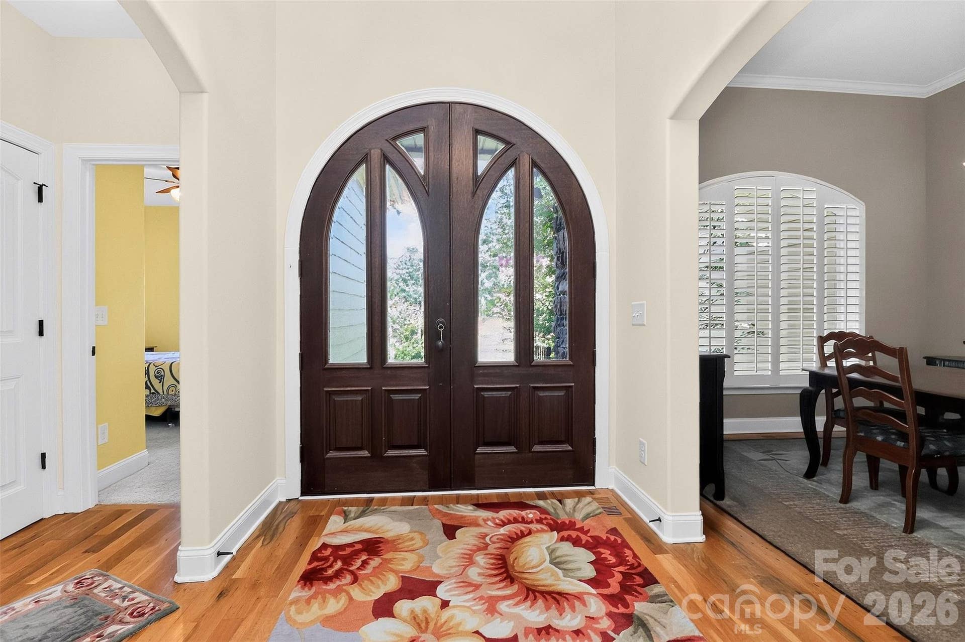Beautiful solid wood double arched front door