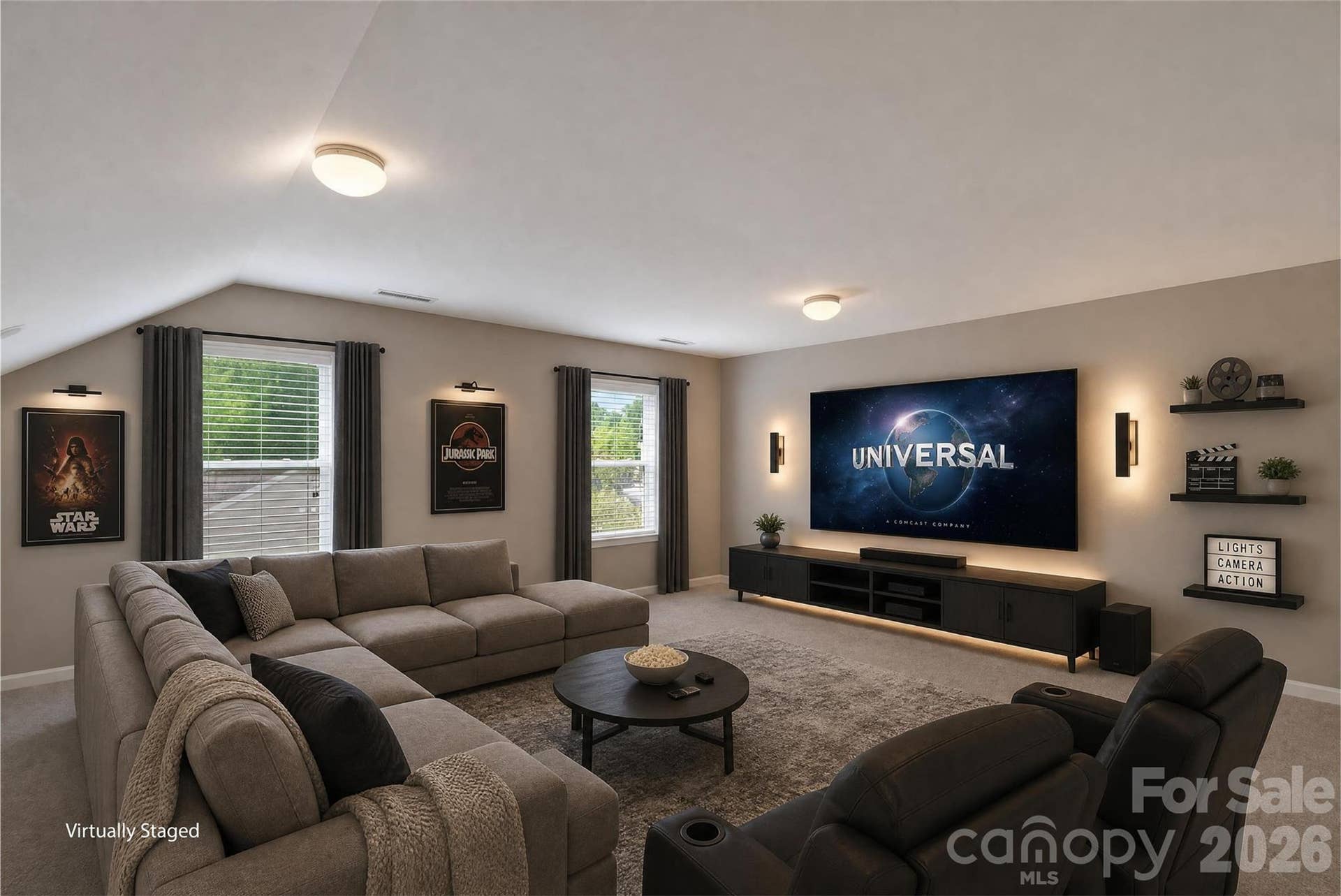 The third floor bonus space makes the BEST media room, workout space or private living area