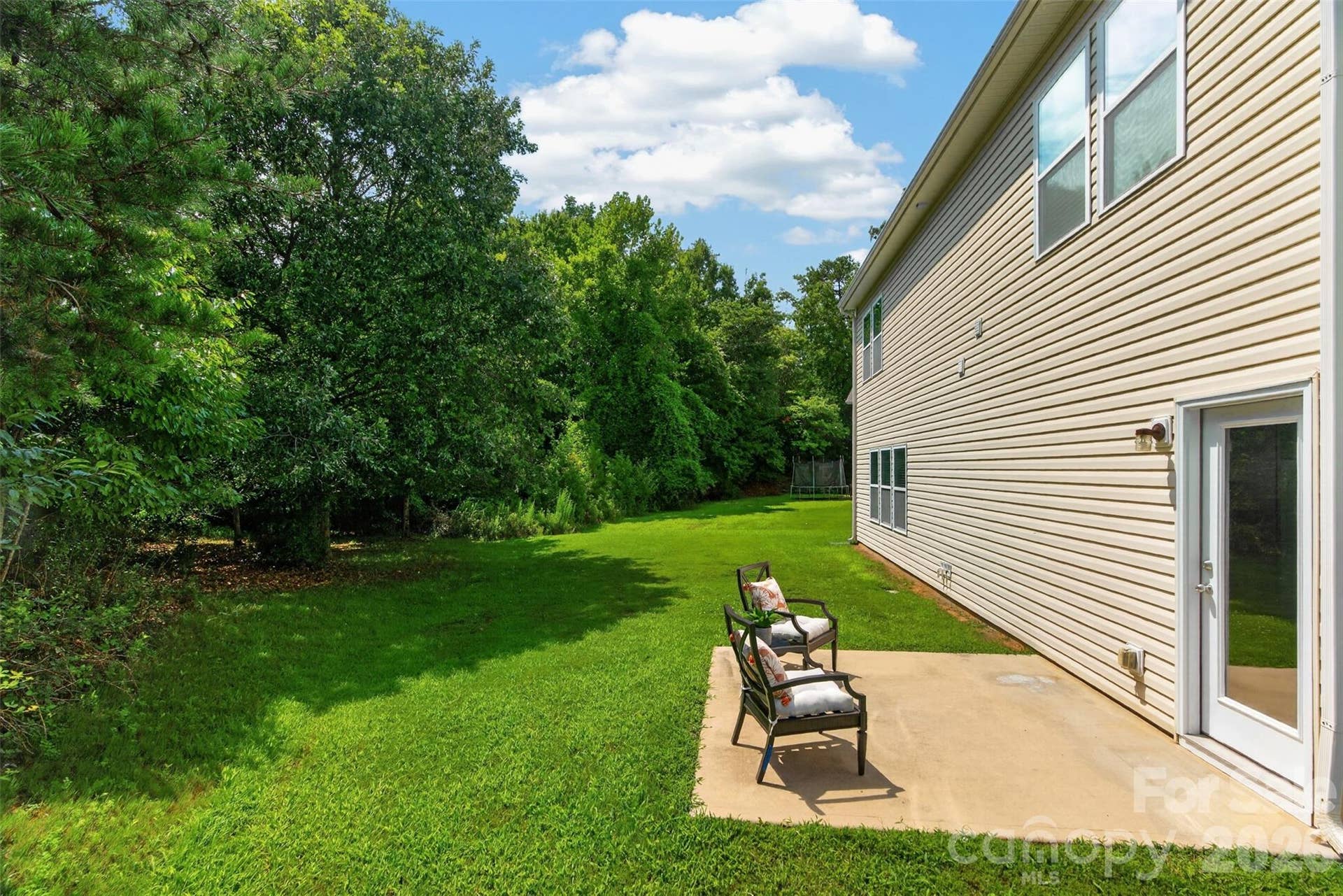 Private and wooded backyard