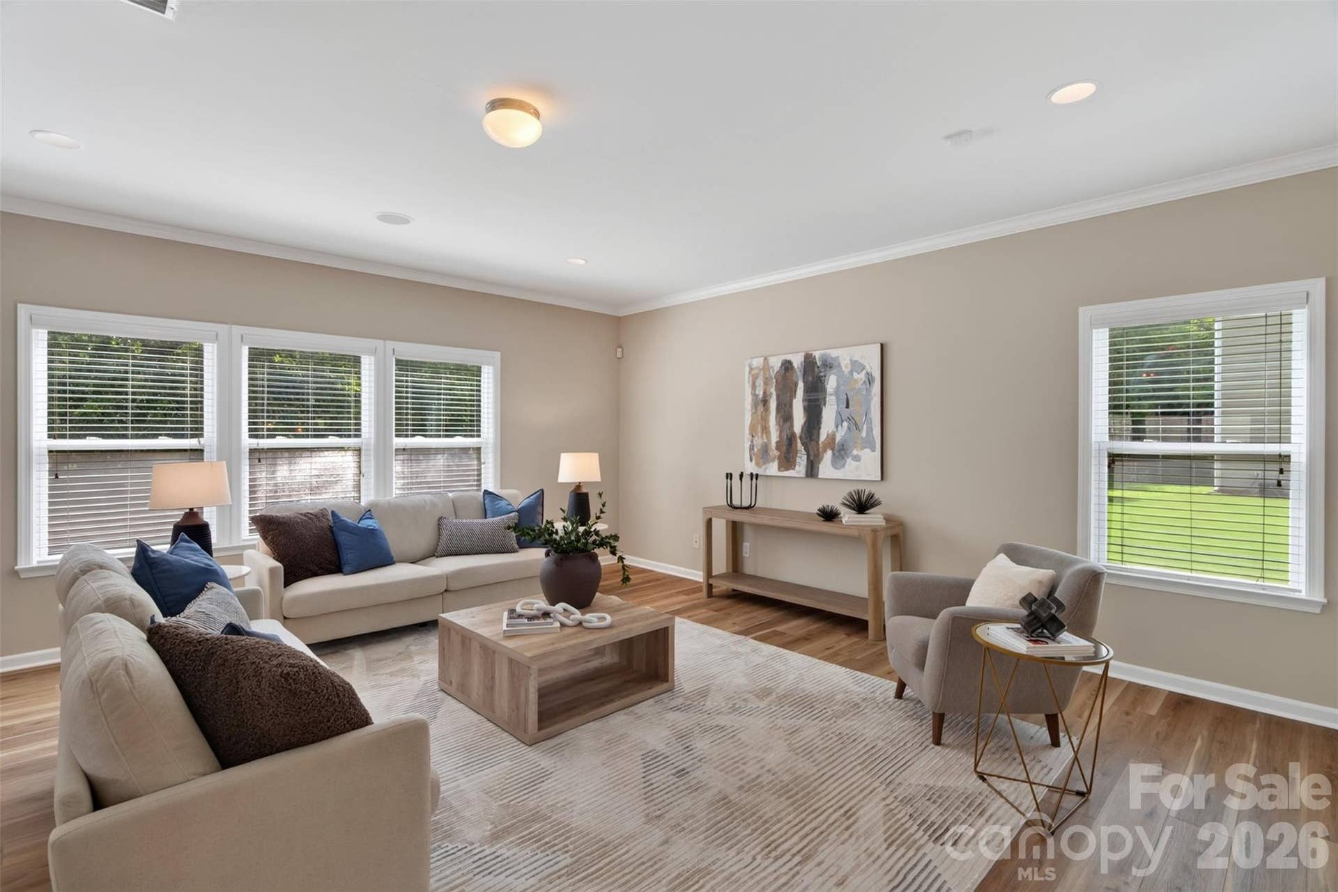 Oversized living room can accomodate many different furniture layouts