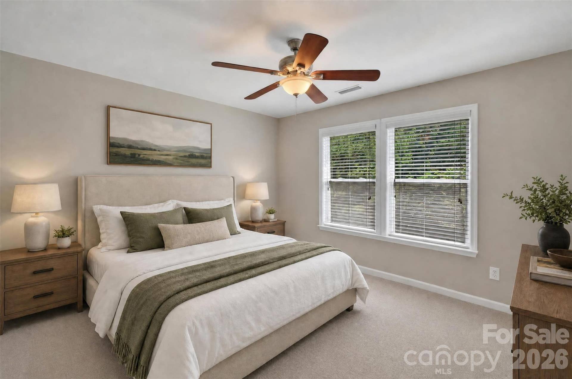 Second of four upstairs bedrooms (virtually staged)