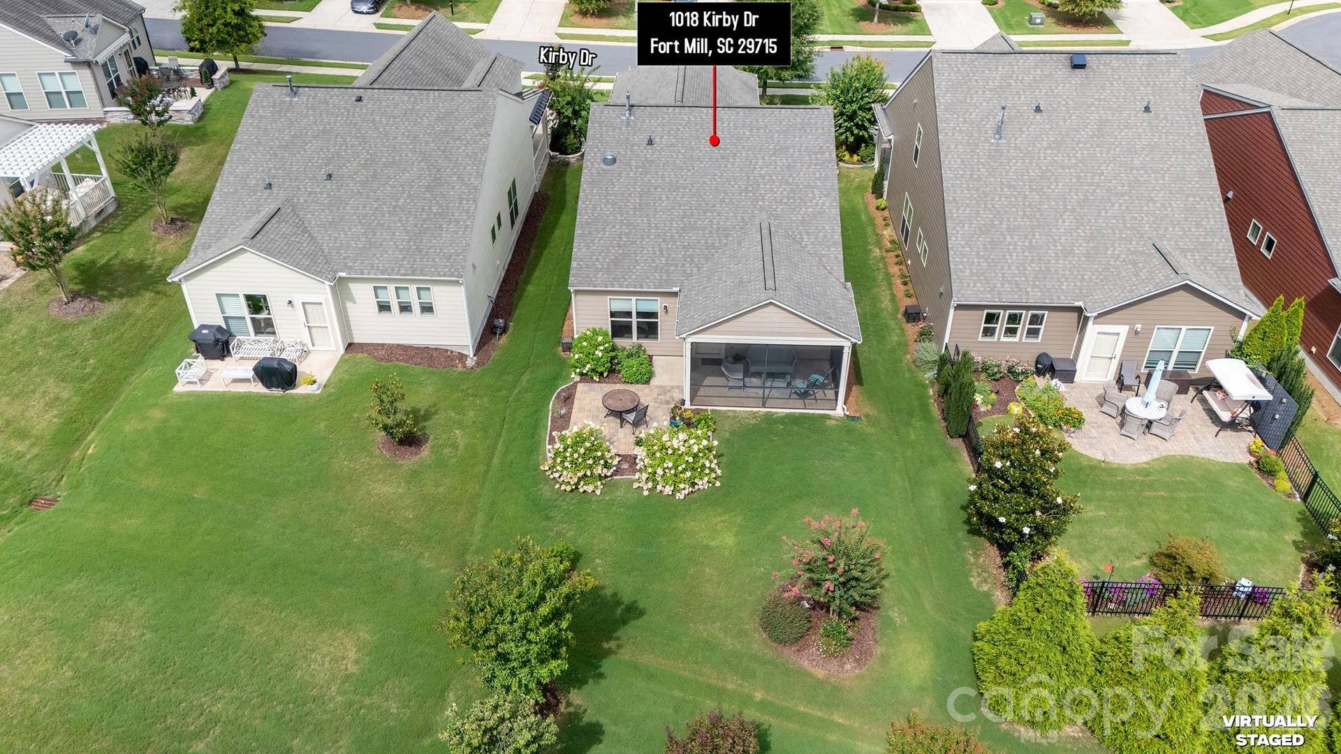1018 Kirby Drive, Fort Mill, SC 29715 Aerial view of back yard