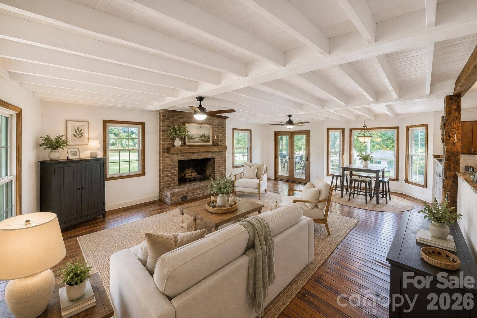 Virtually staged living room