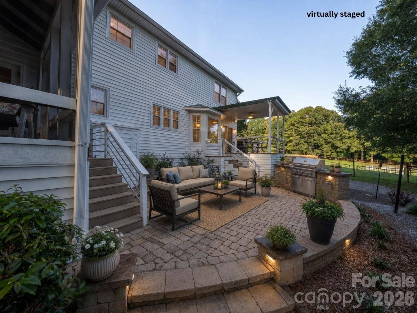 Virtually staged patio