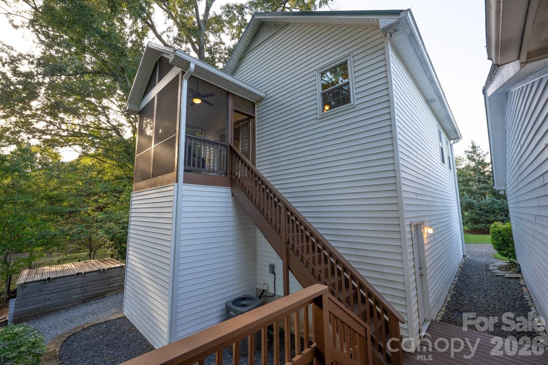 Above garage apartment accessed by exterior staircase