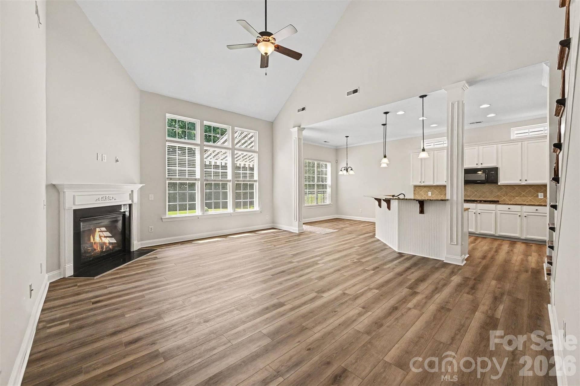 Living, breakfast and kitchen