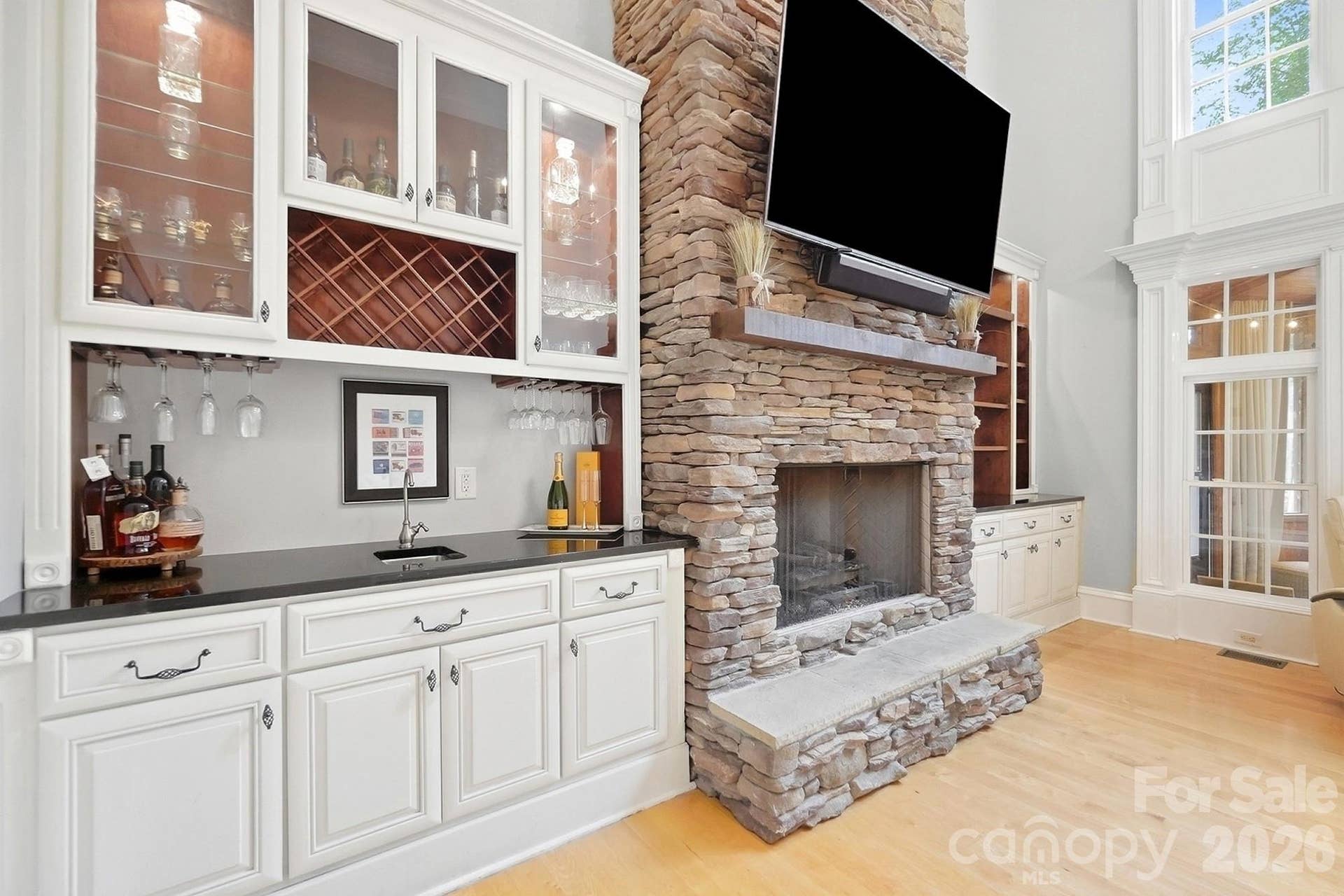 Custom Built-ins both sides of the fireplace