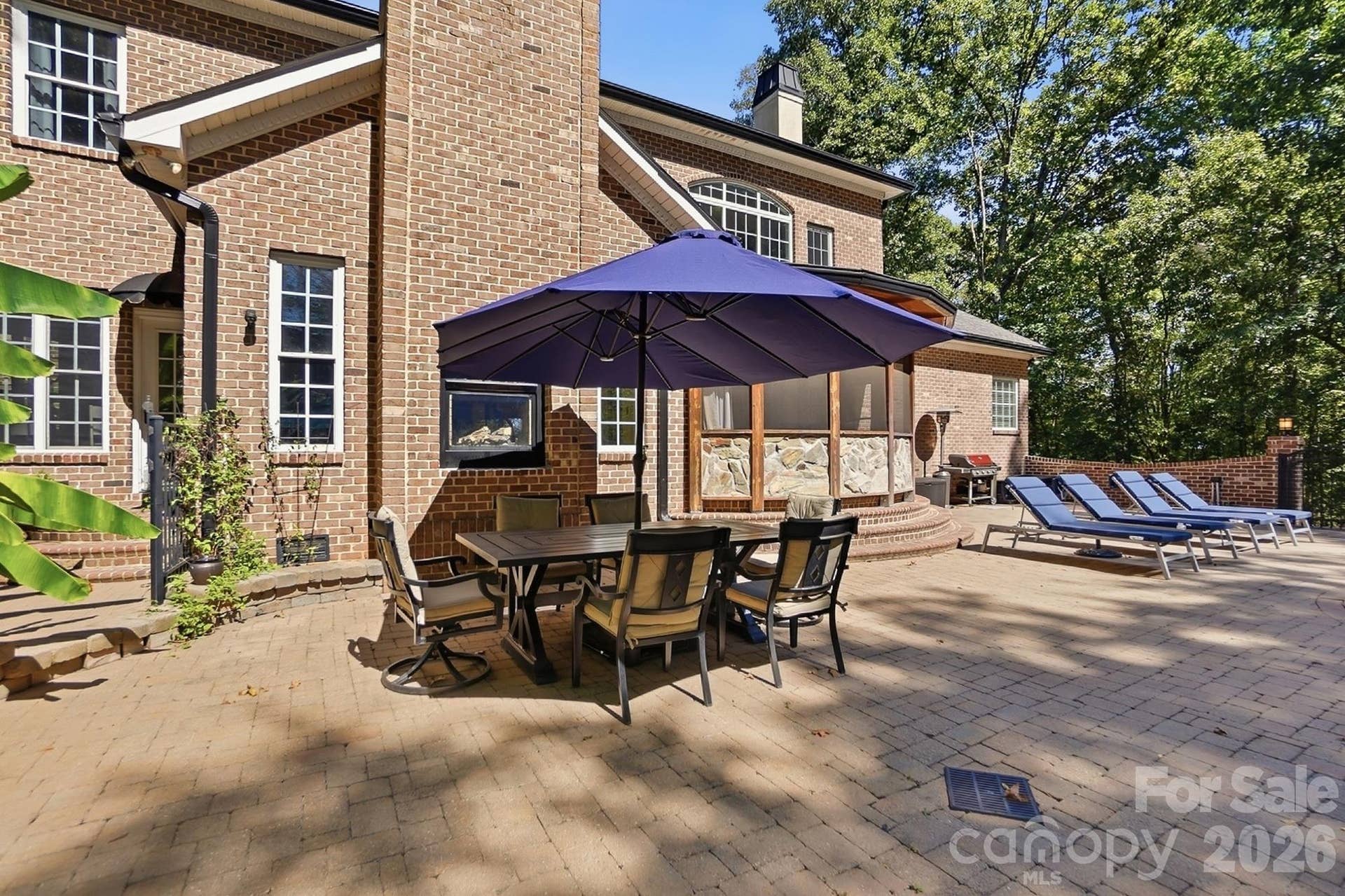 Extended Custom patio with 2 way Fireplace