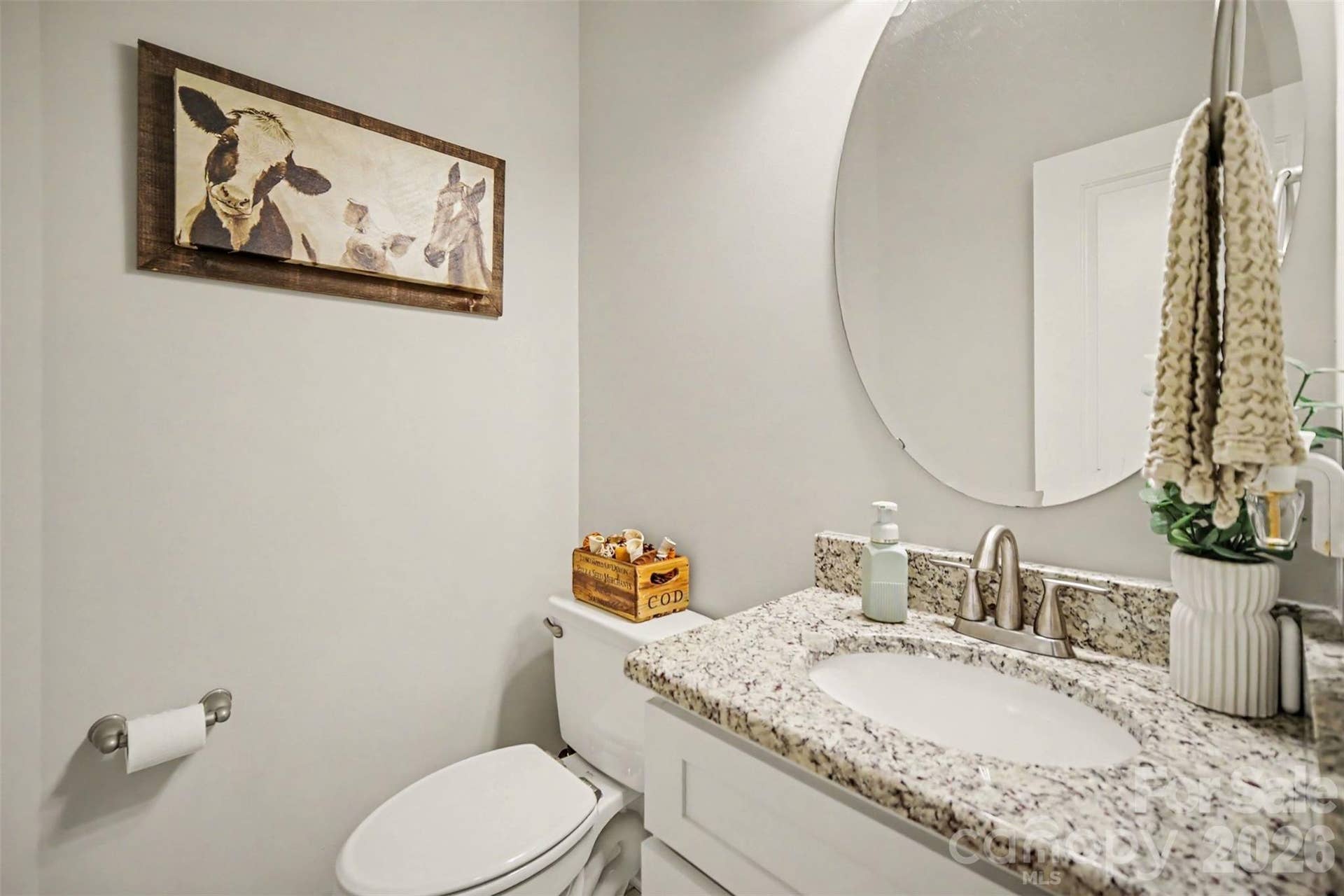Hallway half bathroom.