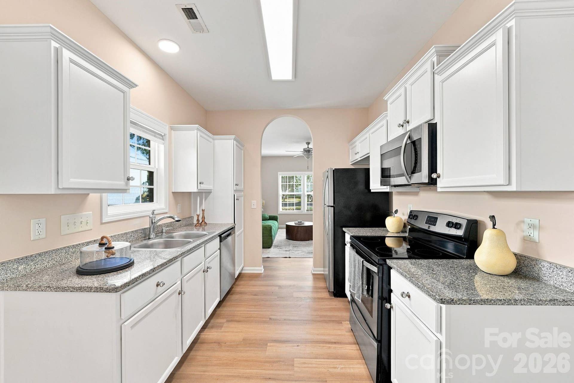 Freshly painted cabinets