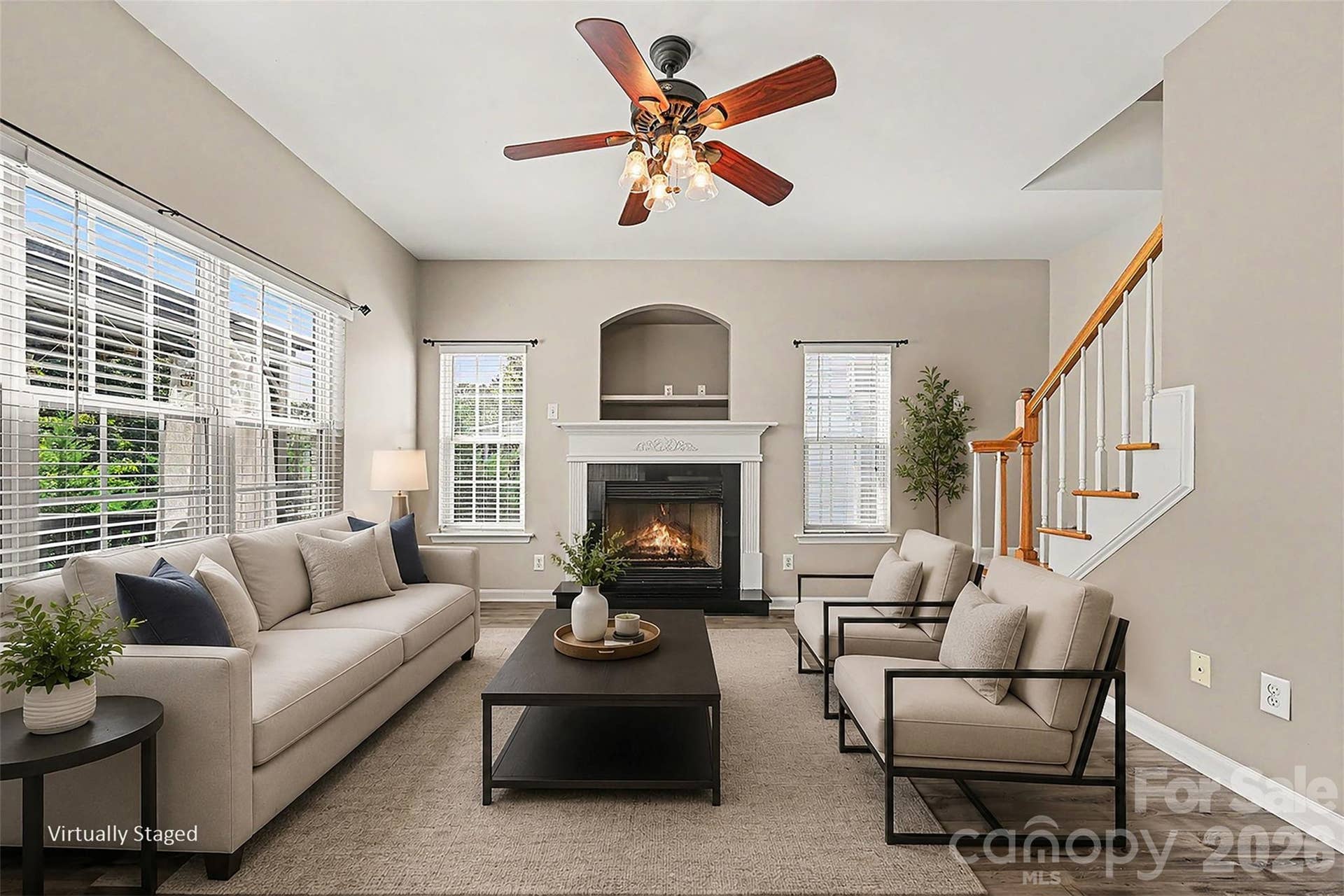 3118 Hadden Hall Boulevard, Fort Mill, SC 29715 Family Room Virtual staging, fire