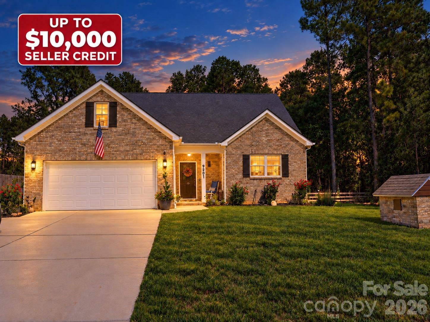 9201 Providence Road S, Waxhaw, NC 28173 Sellers are offering up to $10,000 in credit for a rate buy down, closing cost credit, or price reduction.*virtually enhanced