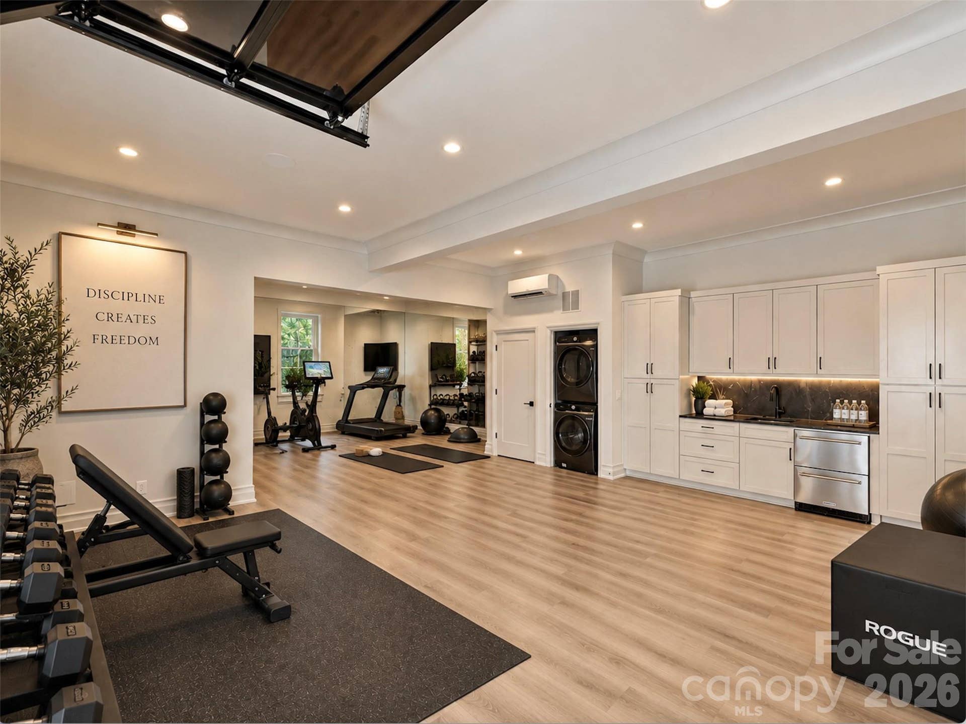 2nd living quarters virtually staged as a gym